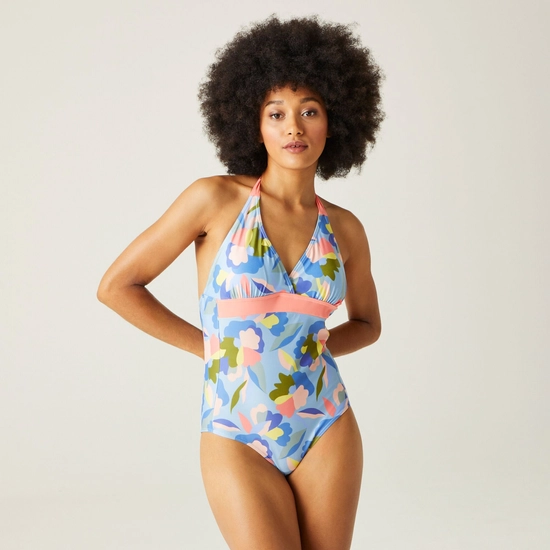 Women's Flavia II Swimsuit | Navy White Large Floral
