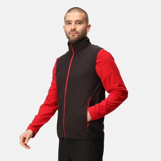Men's Navigate Fleece Bodywarmer | Black Orange Pop