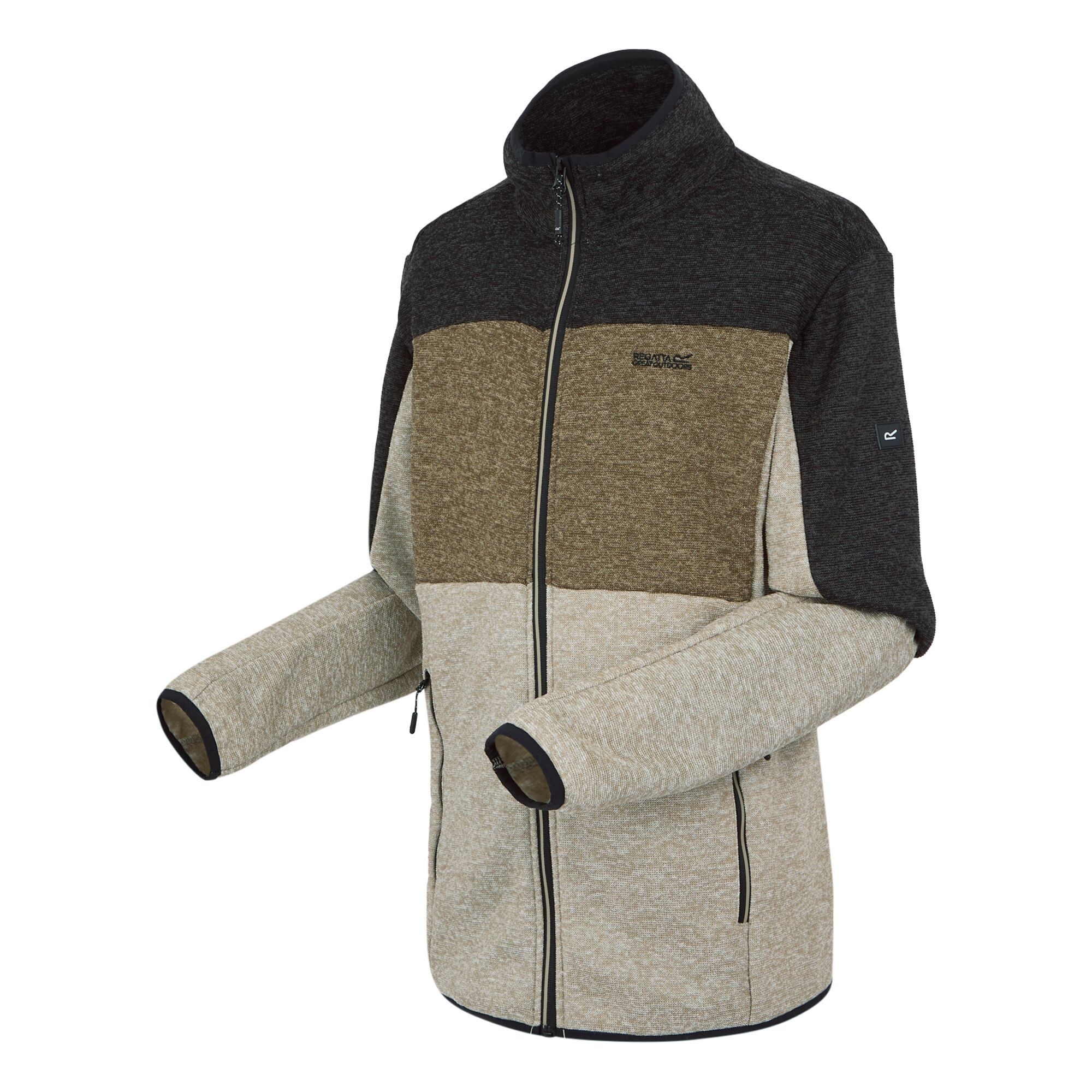 Men's Elram Full Zip Fleece | Golden Sand Treetop Black