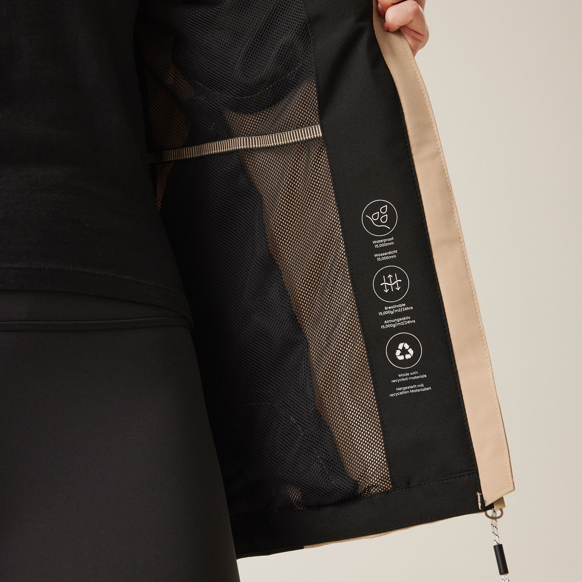 Women's Birchdale Waterproof Jacket | Warm Taupe Black