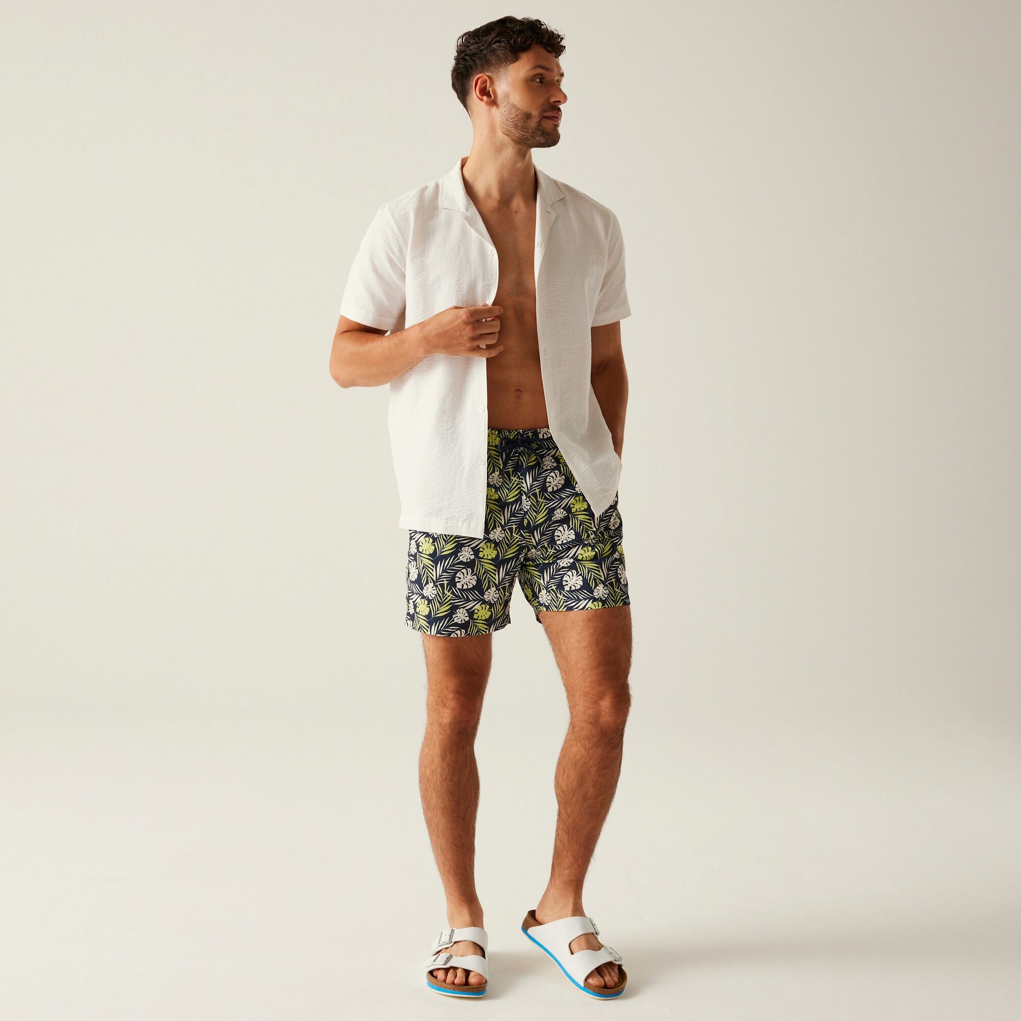 Men's Loras Swim Shorts | Navy Leaf
