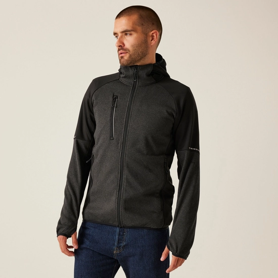 Men's X-Pro Coldspring II Hybrid Full Zip Hooded Fleece | Oxford Blue Marl Navy