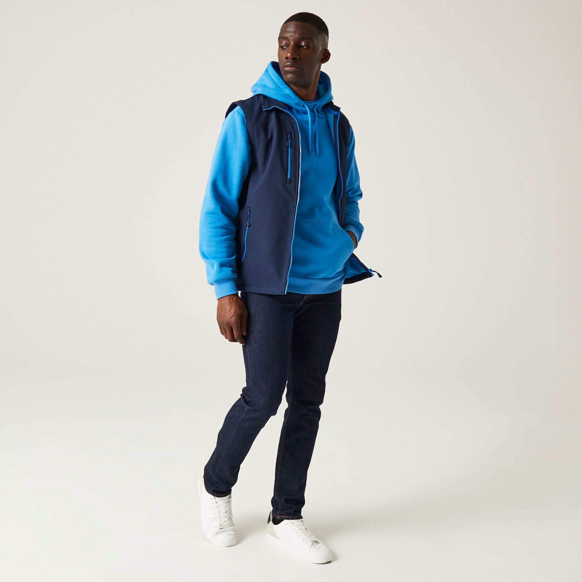 Men's Navigate 2 Layer Softshell Bodywarmer | Navy French Blue
