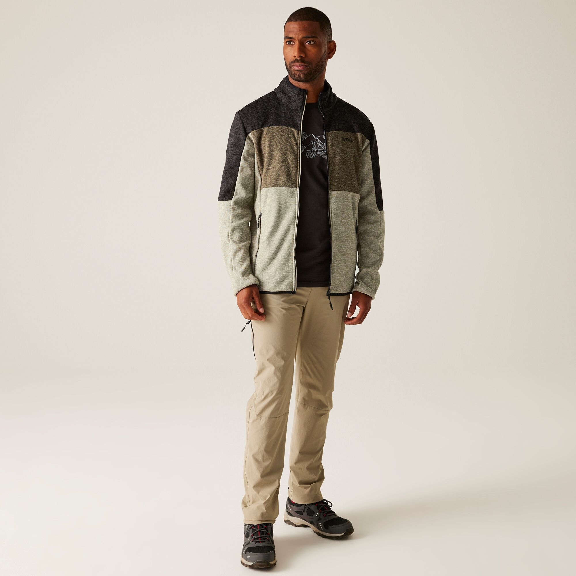Men's Elram Full Zip Fleece | Golden Sand Treetop Black
