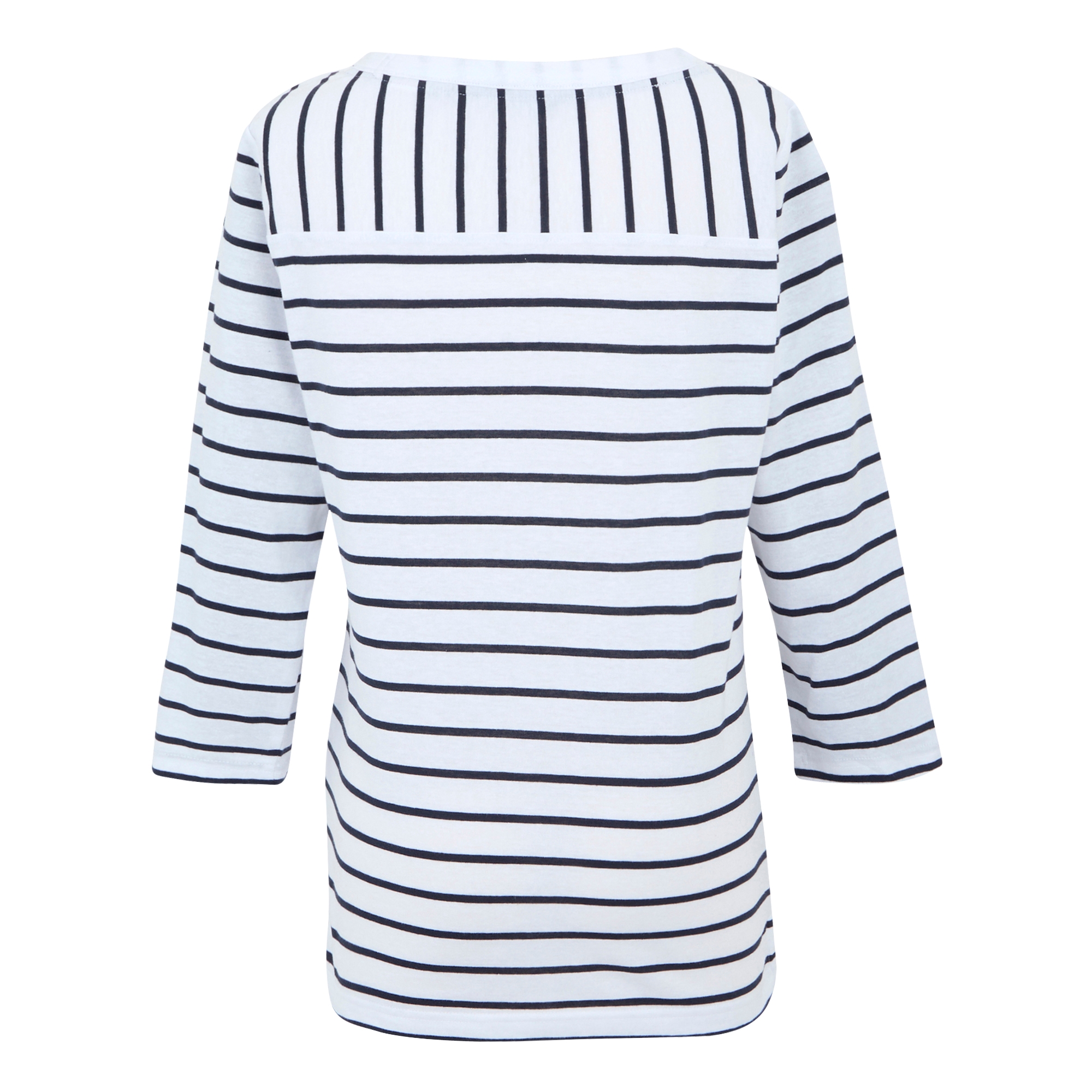 Women's Bayletta II 3/4 Sleeve Top  | White Navy Stripe