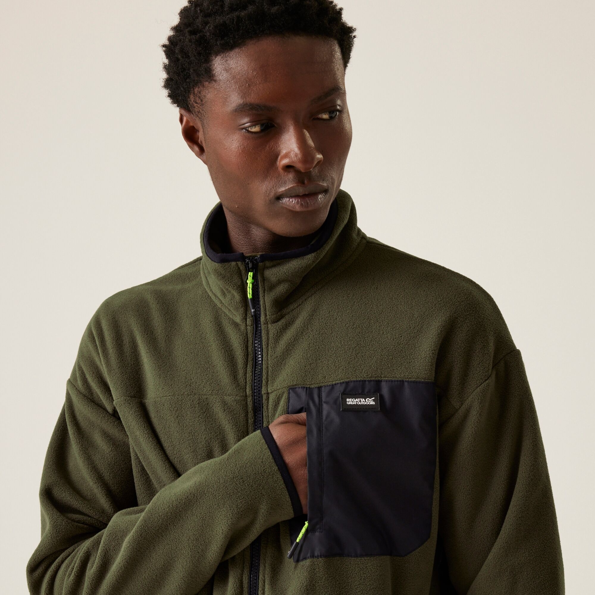 Men's Frankie Full Zip Fleece | Dark Khaki