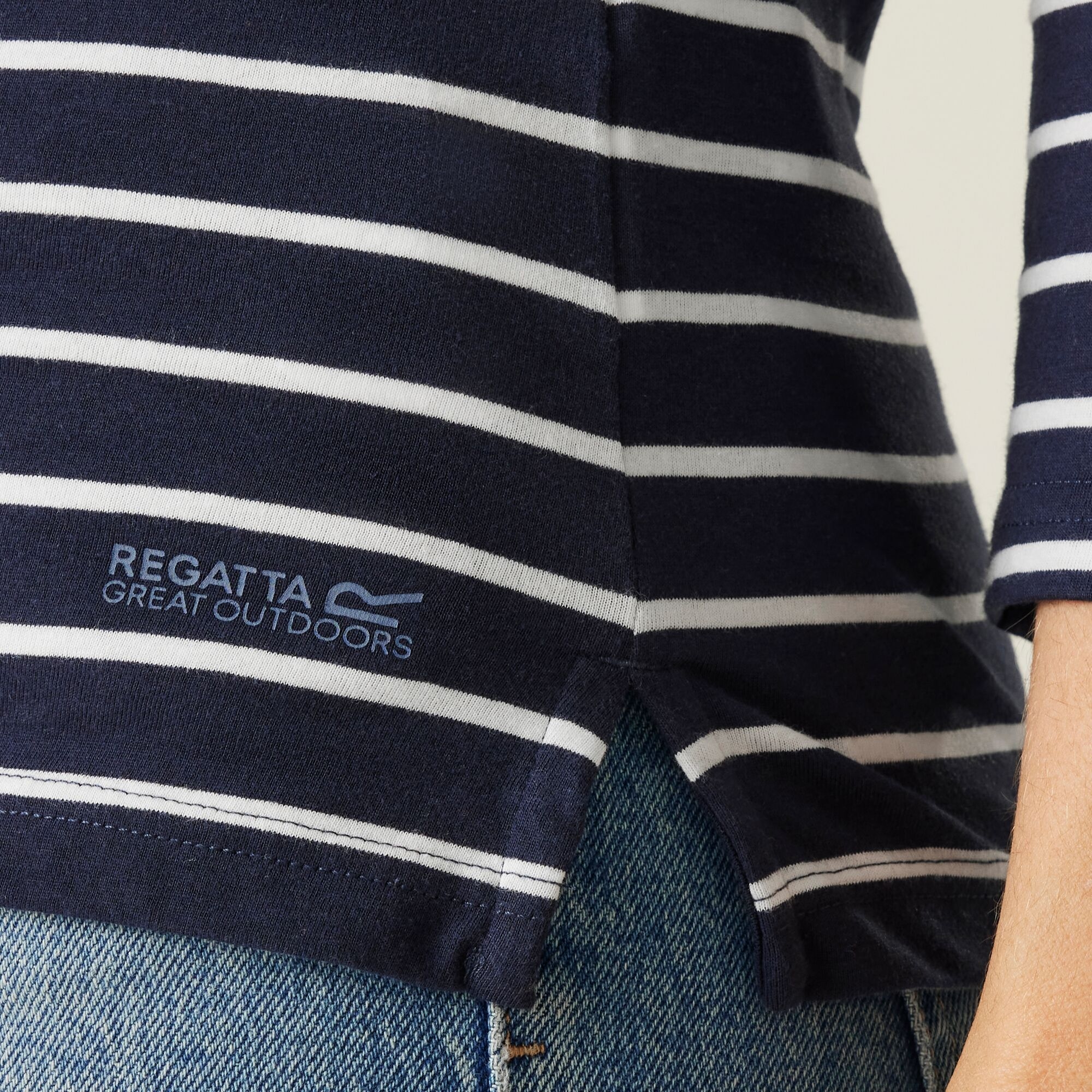 Women's Bayletta II 3/4 Sleeve Top  | Navy White Stripe