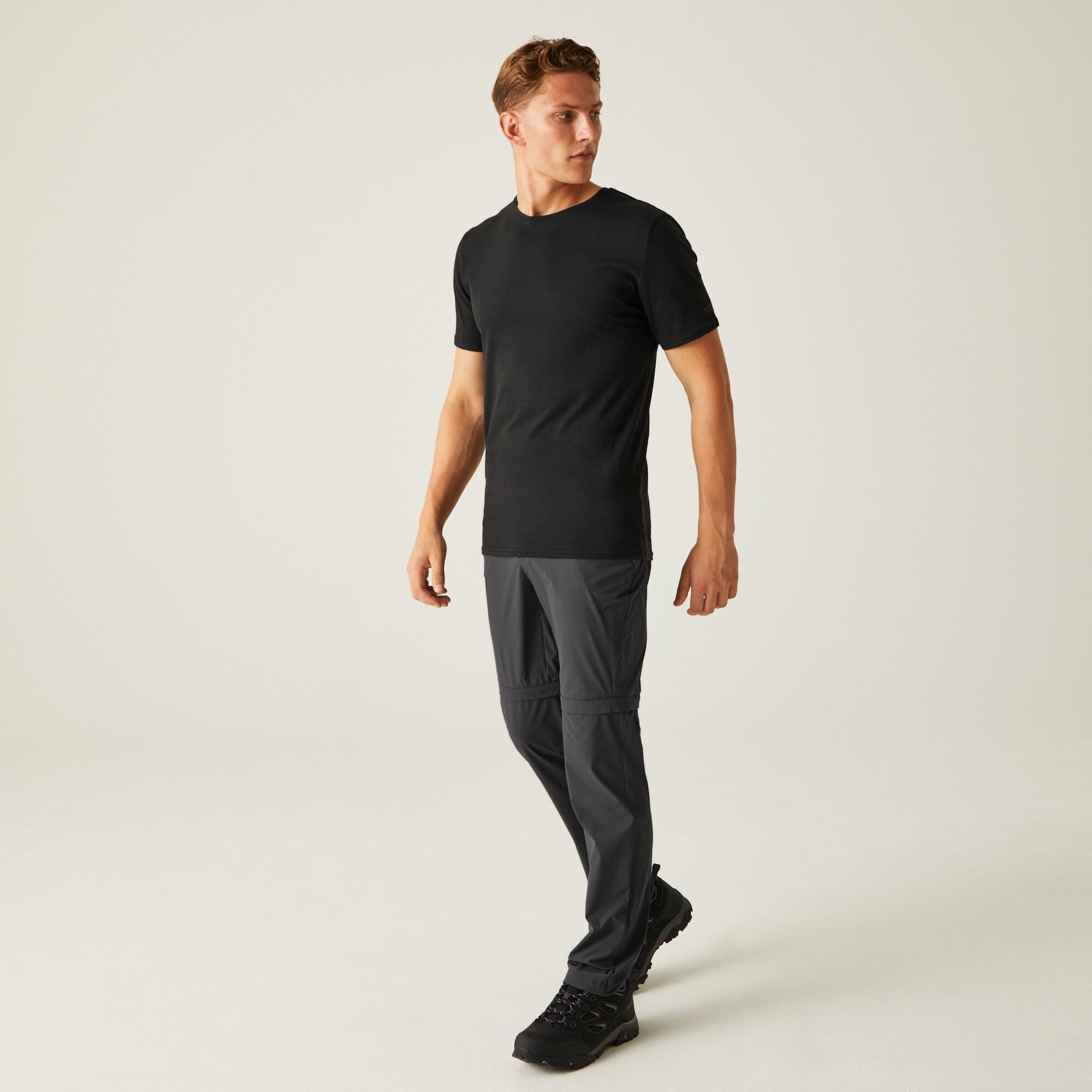 Men's Travel Light Zip Off Packaway Trousers | Ash