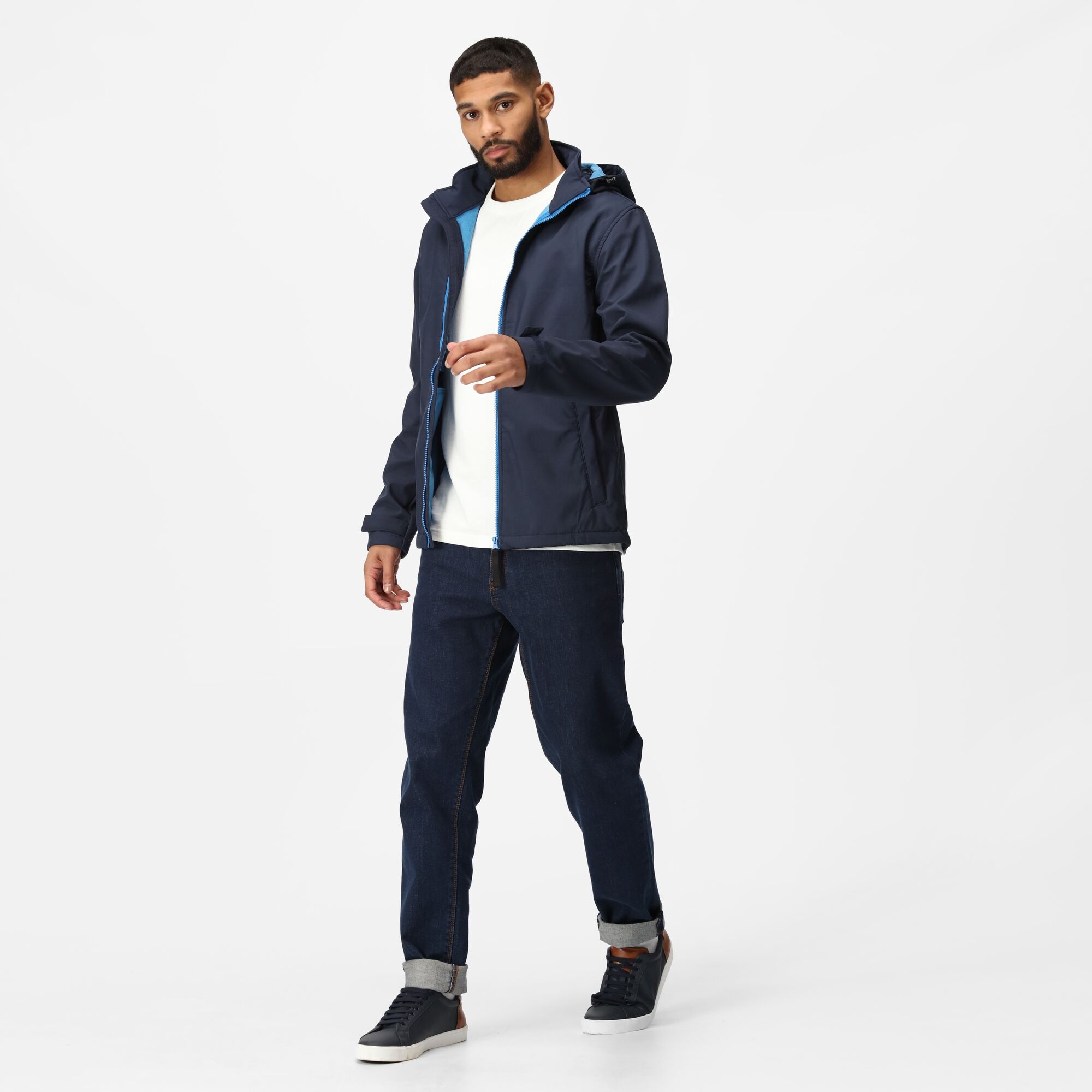 Men's Venturer 3 Layer Printable Hooded Softshell Jacket | Navy French Blue
