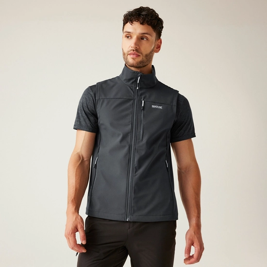 Men's Arana Softshell Gilet | Moonlight Denim Tangerine Tango