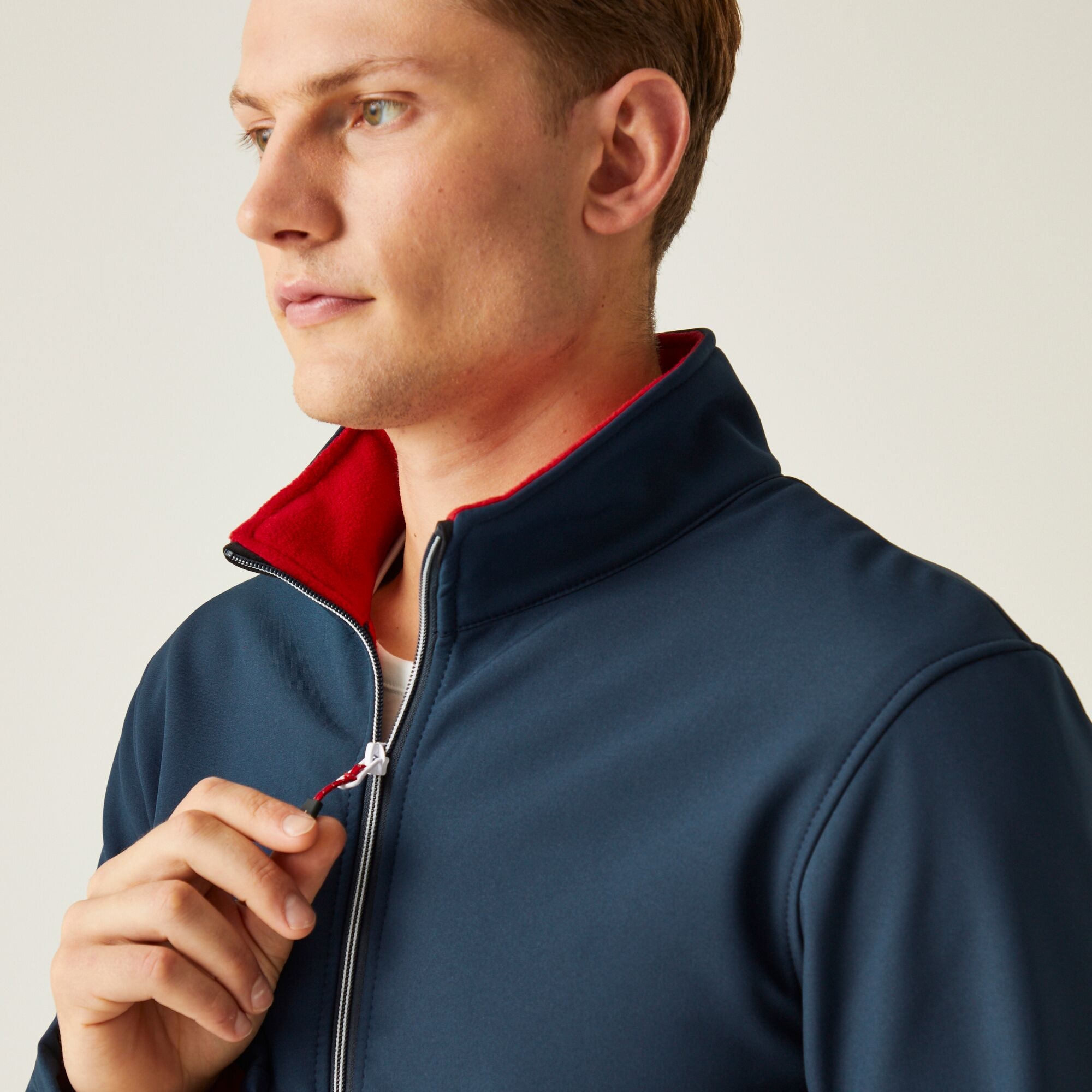 Men's Ascender 2 Layer Softshell Jacket | Navy Classic Red