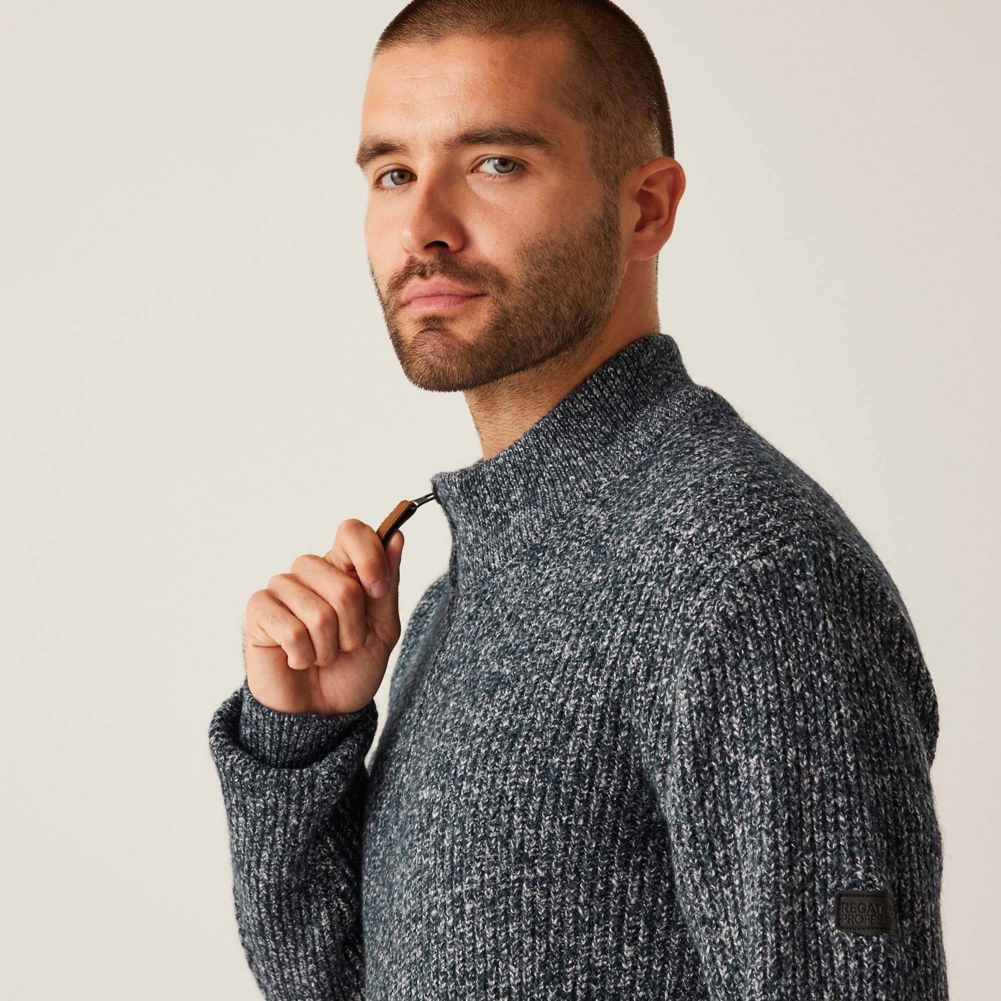 Men's Solomon Knitted Pullover | Navy Marl
