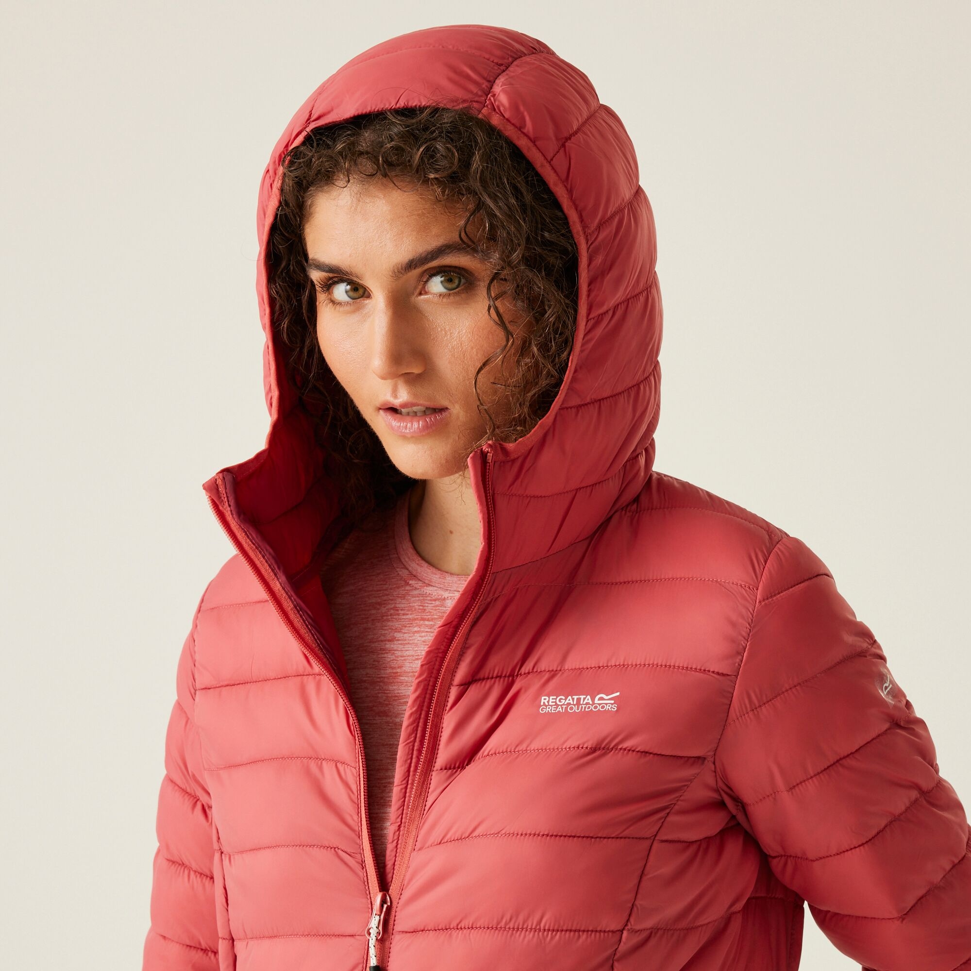 Women's Hooded Marizion Quilted Jacket | Mineral Red