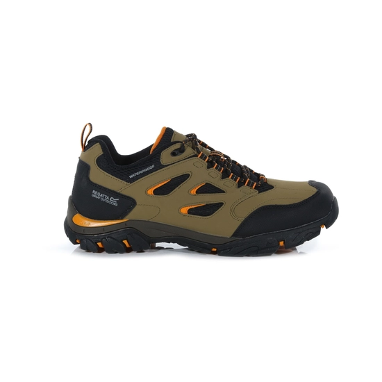 Men's Holcombe Waterproof Low Walking Shoes | Peat Gold Fawn