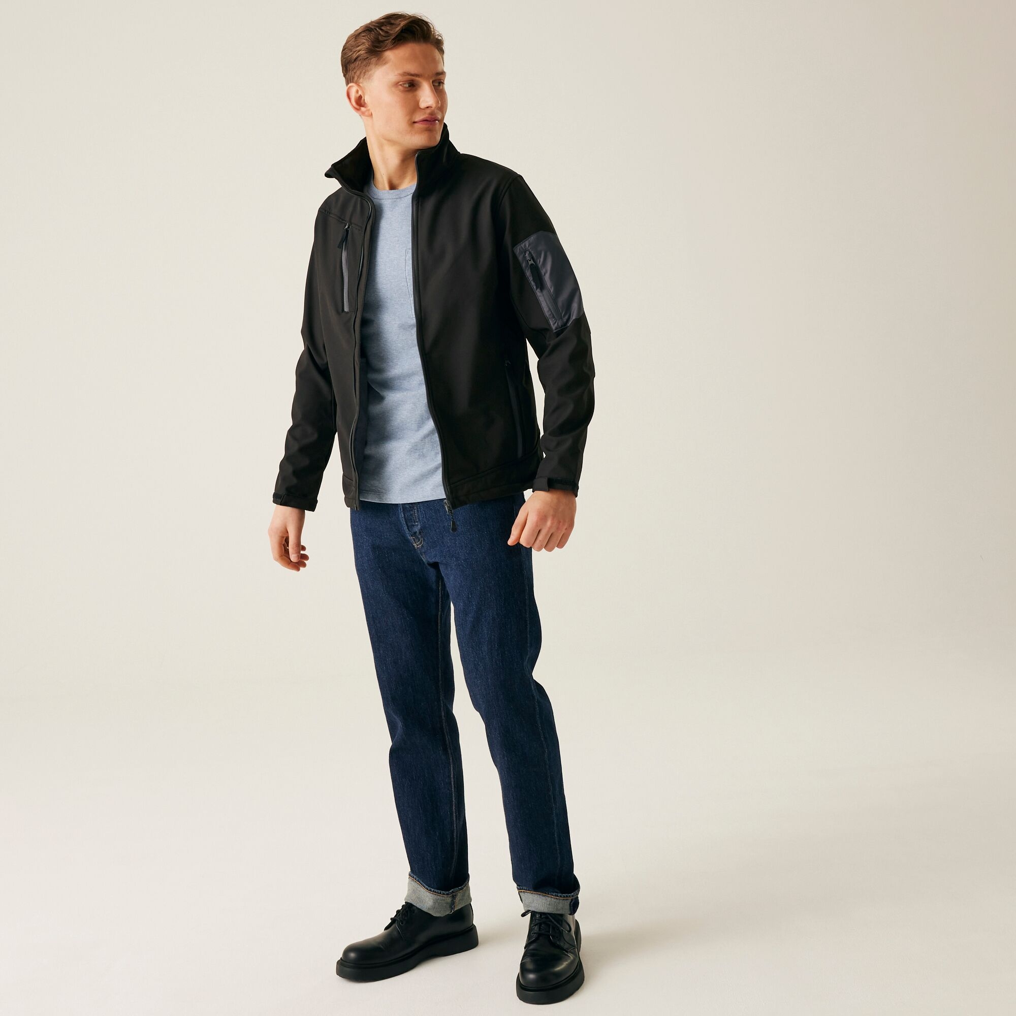 Men's Arcola 3 Layer Membrane Softshell Jacket | Black Seal Grey