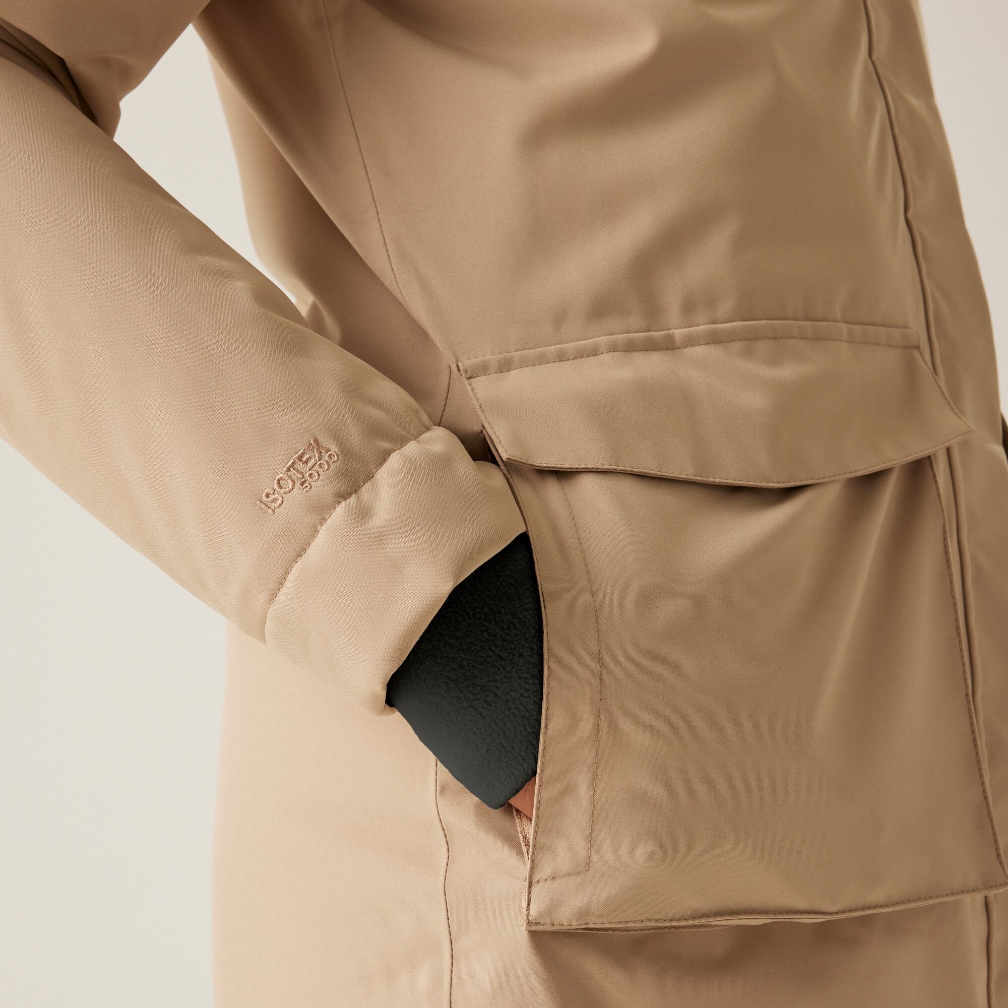 Women's Yarli Waterproof Longline Jacket | Warm Taupe Light Vanilla