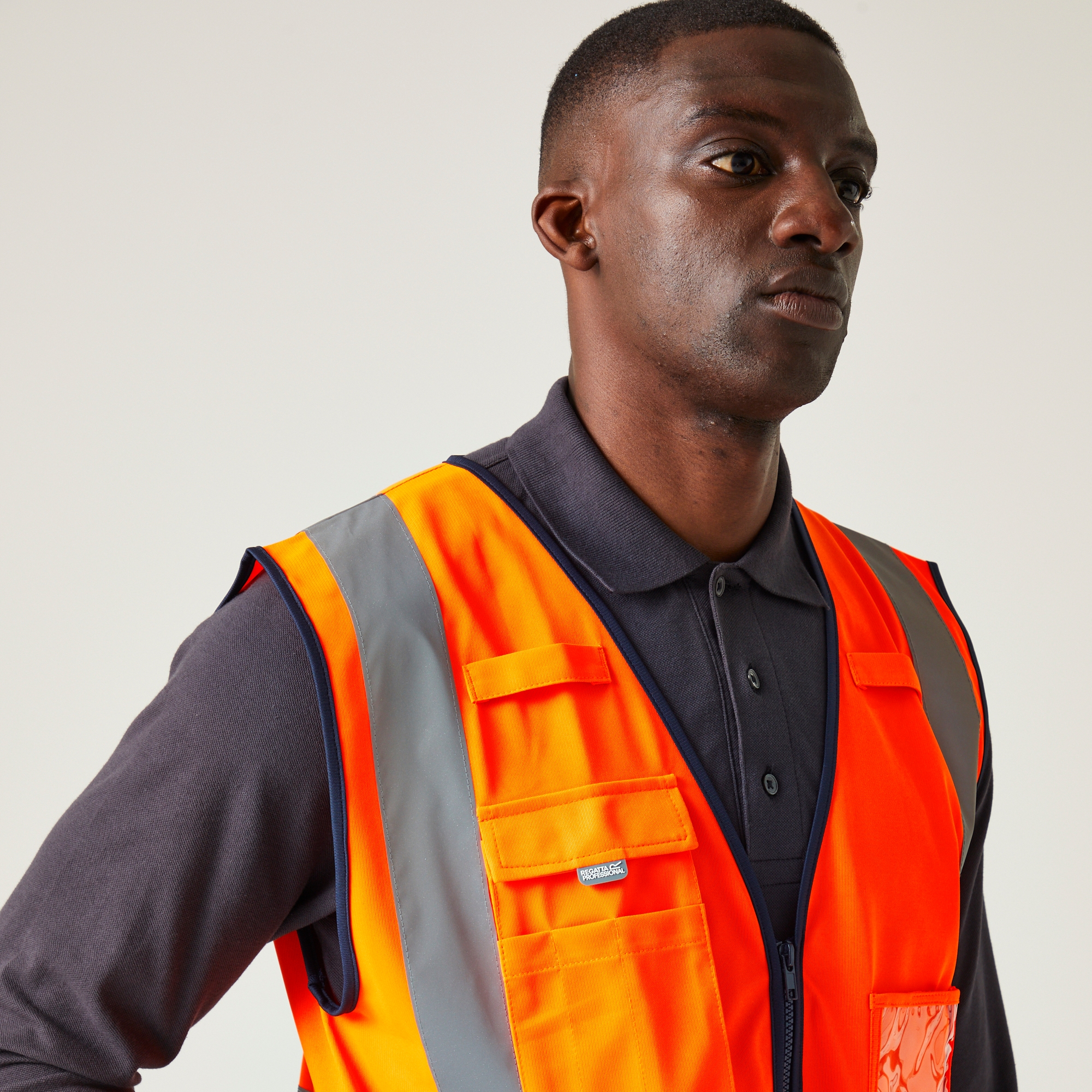Men's Pro HI-VIS Executive Vest | Orange Navy