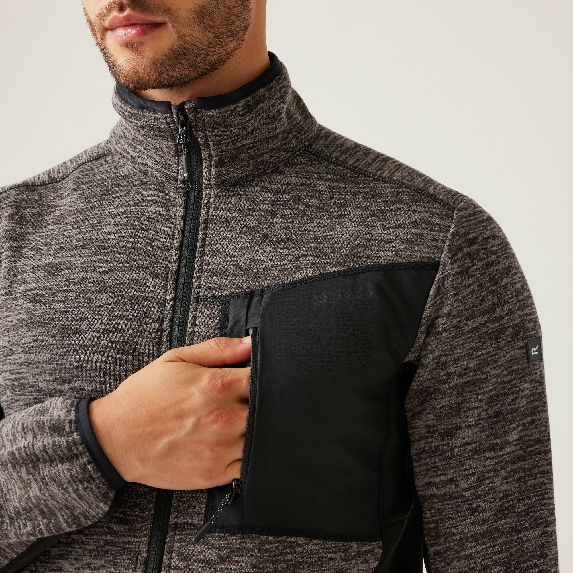 Men's Baslinn Full Zip Fleece | Treetop Marl Black