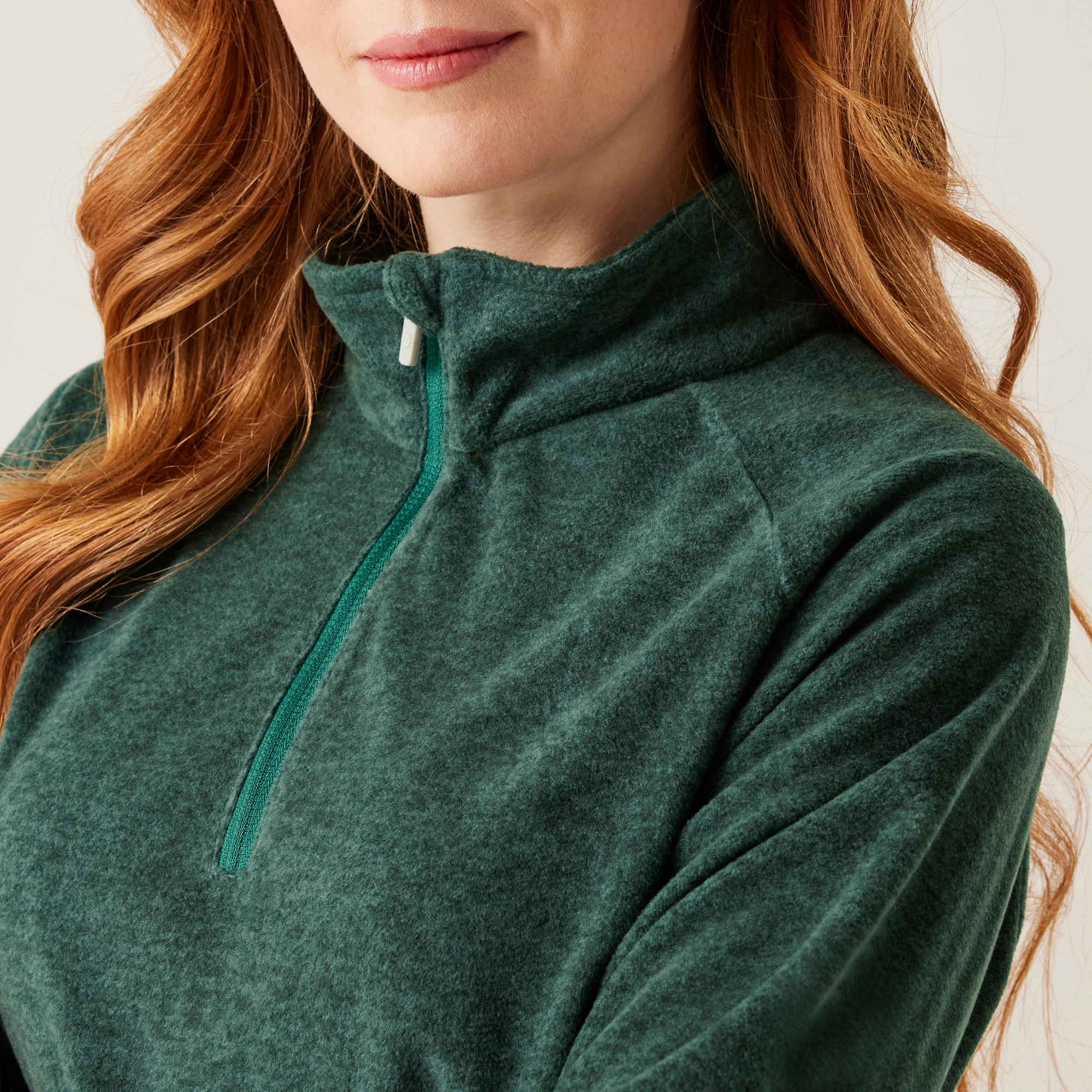 Women's Pimlo Half Zip Velour Fleece | Rain Forest