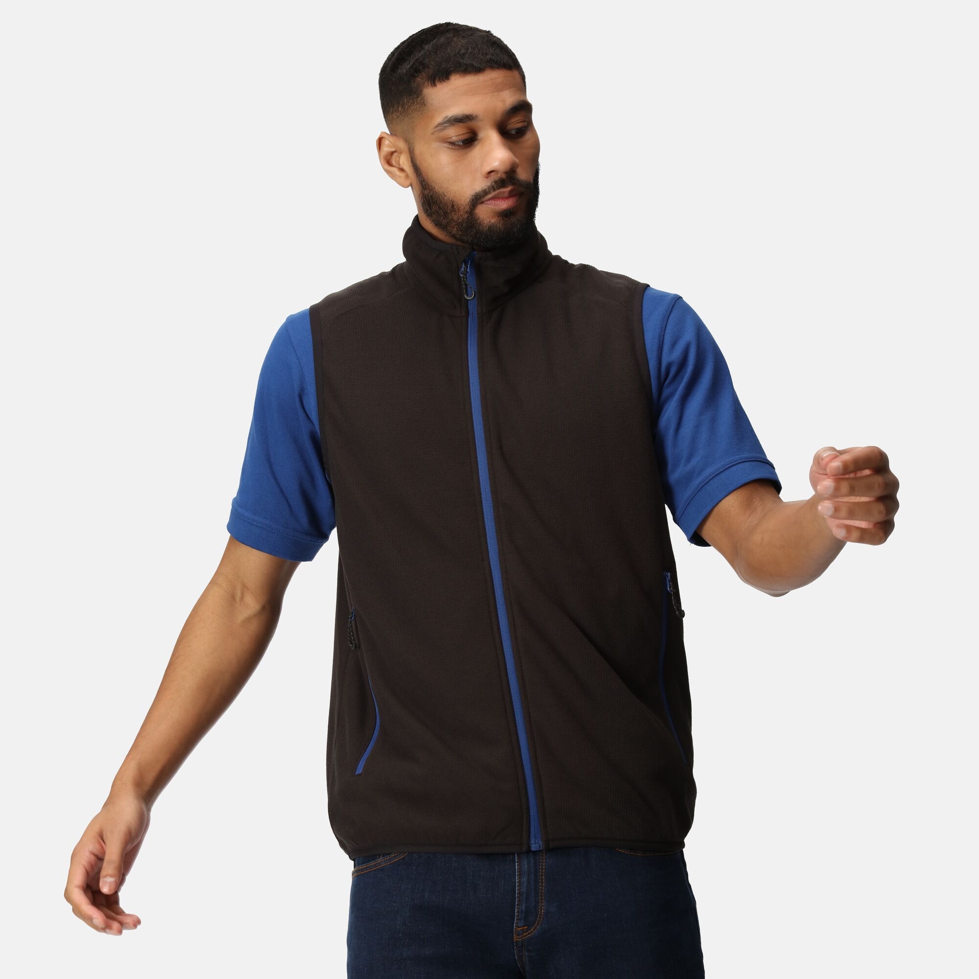 Men's Navigate Fleece Bodywarmer | Black New Royal
