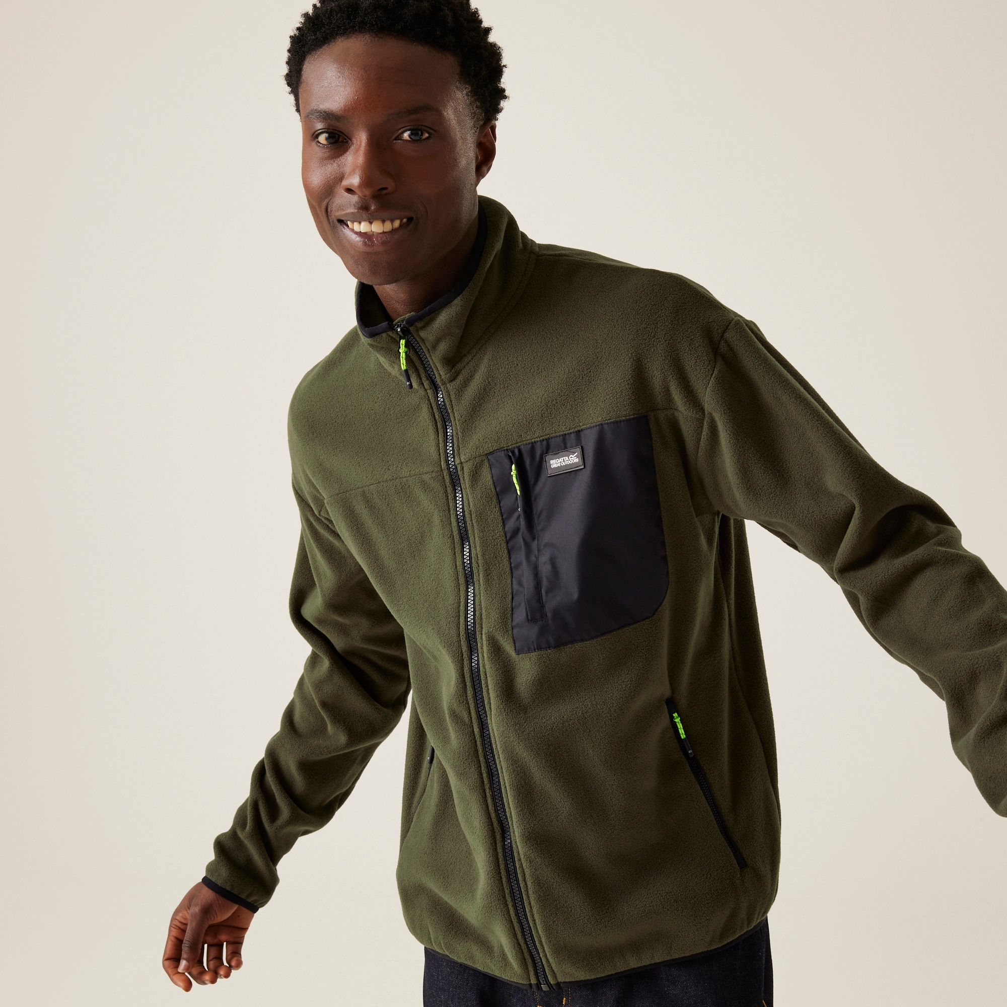 Men's Frankie Full Zip Fleece | Dark Khaki