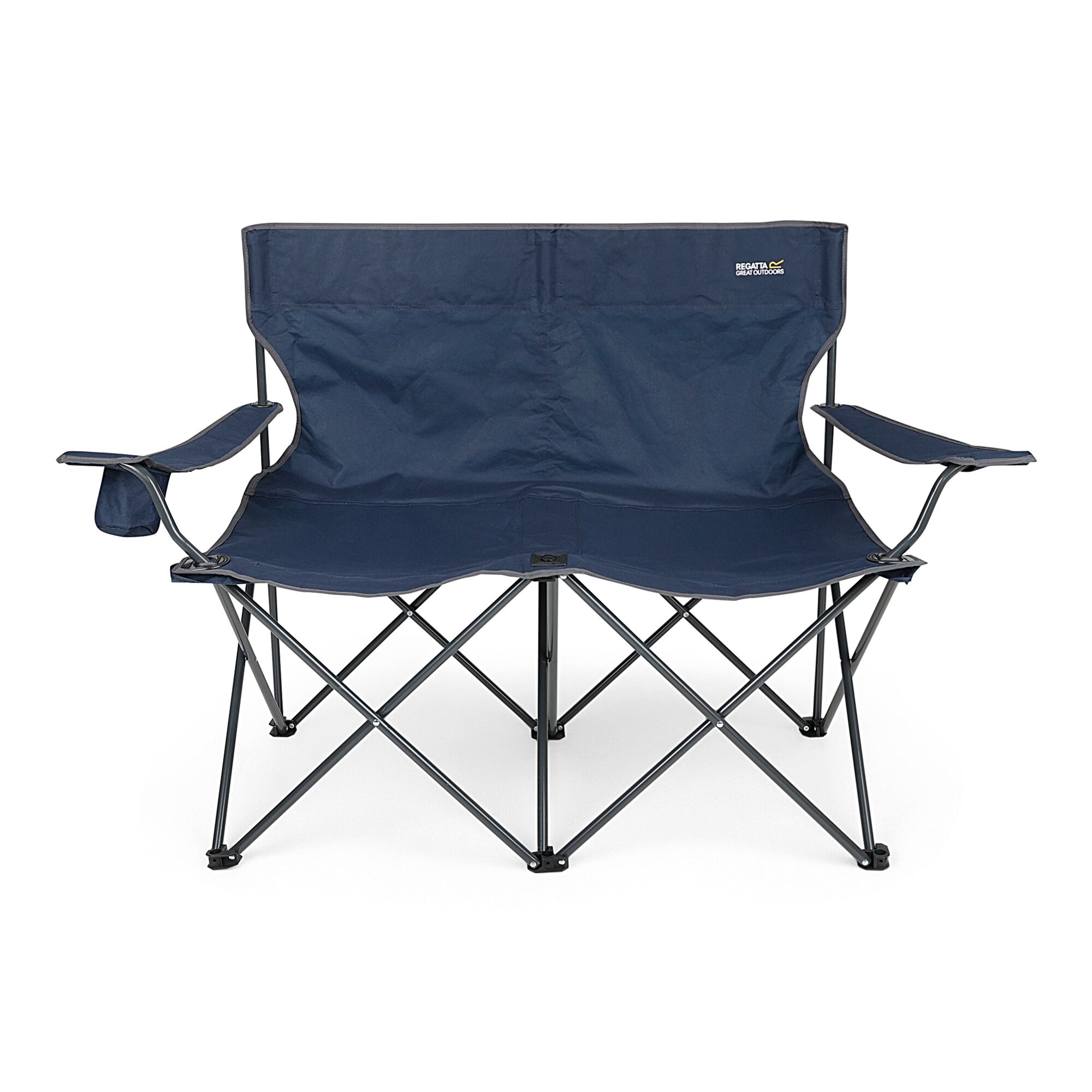 Isla Double Camping Chair with Storage Bag | Navy Seal Grey