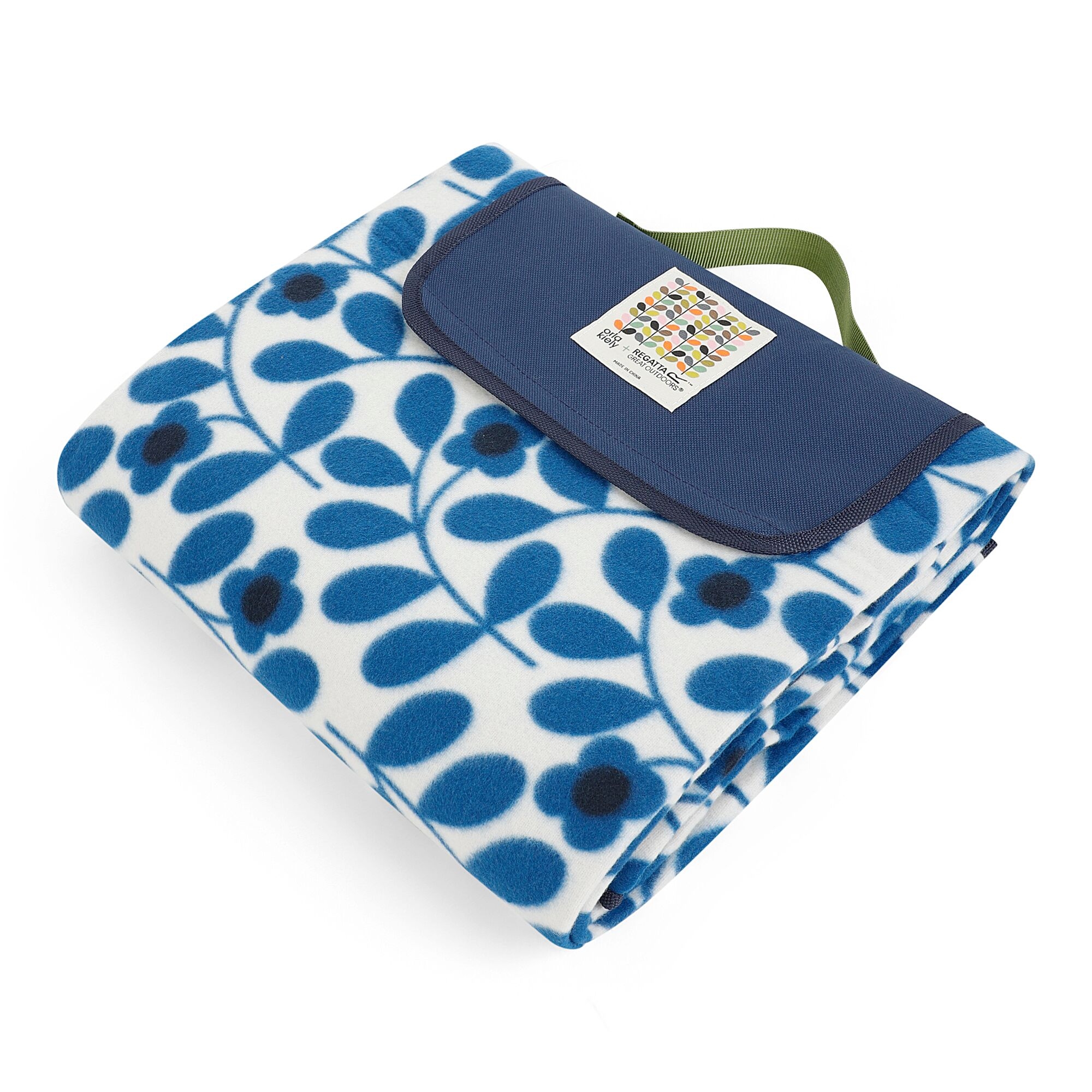Orla Kiely Printed Picnic Blanket | Jasmine Flower Blue