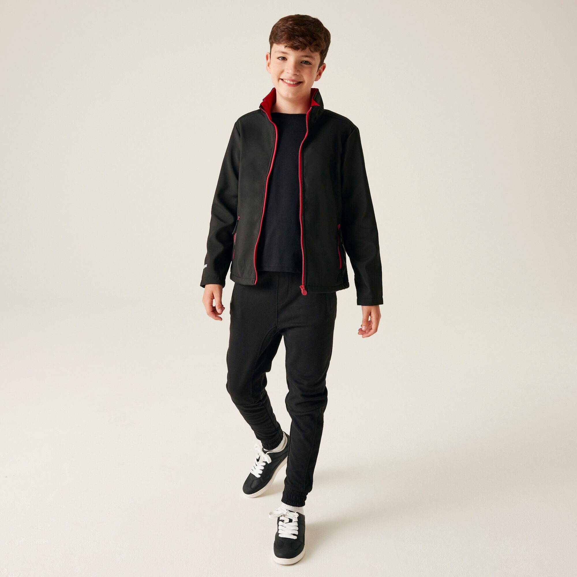 Kids' Ablaze 2-Layer Softshell | Black Classic Red
