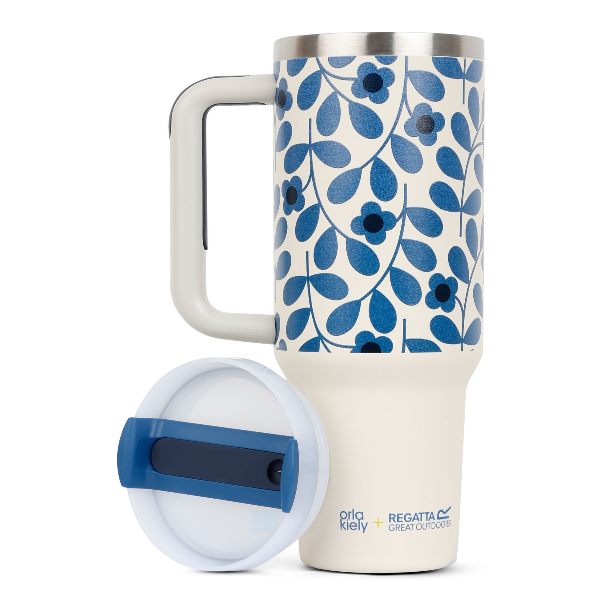 Orla Kiely Insulated Mug | Jasmine Flower Blue