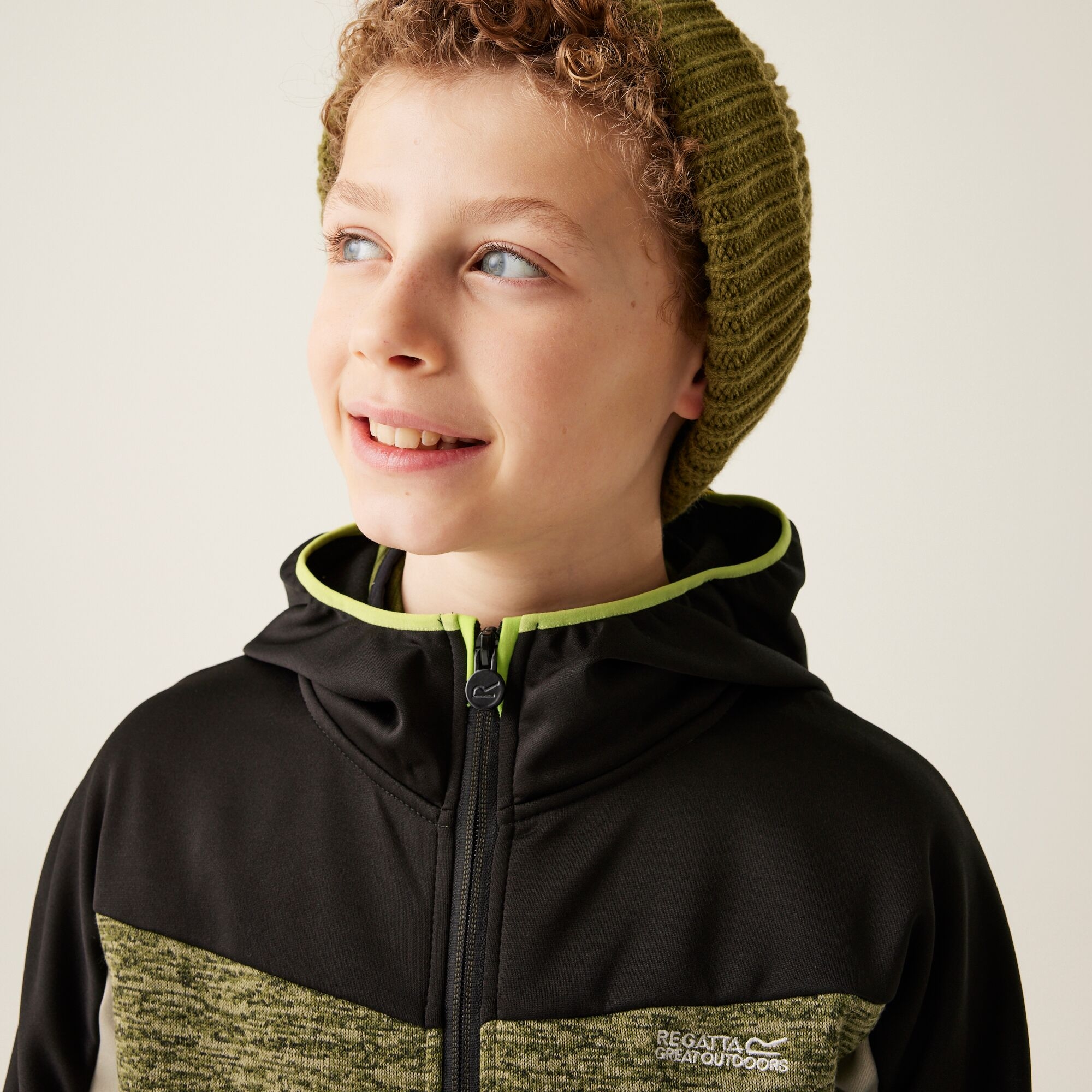 Kids' Dissolver IXI Full Zip Fleece | Nephrite Green Black