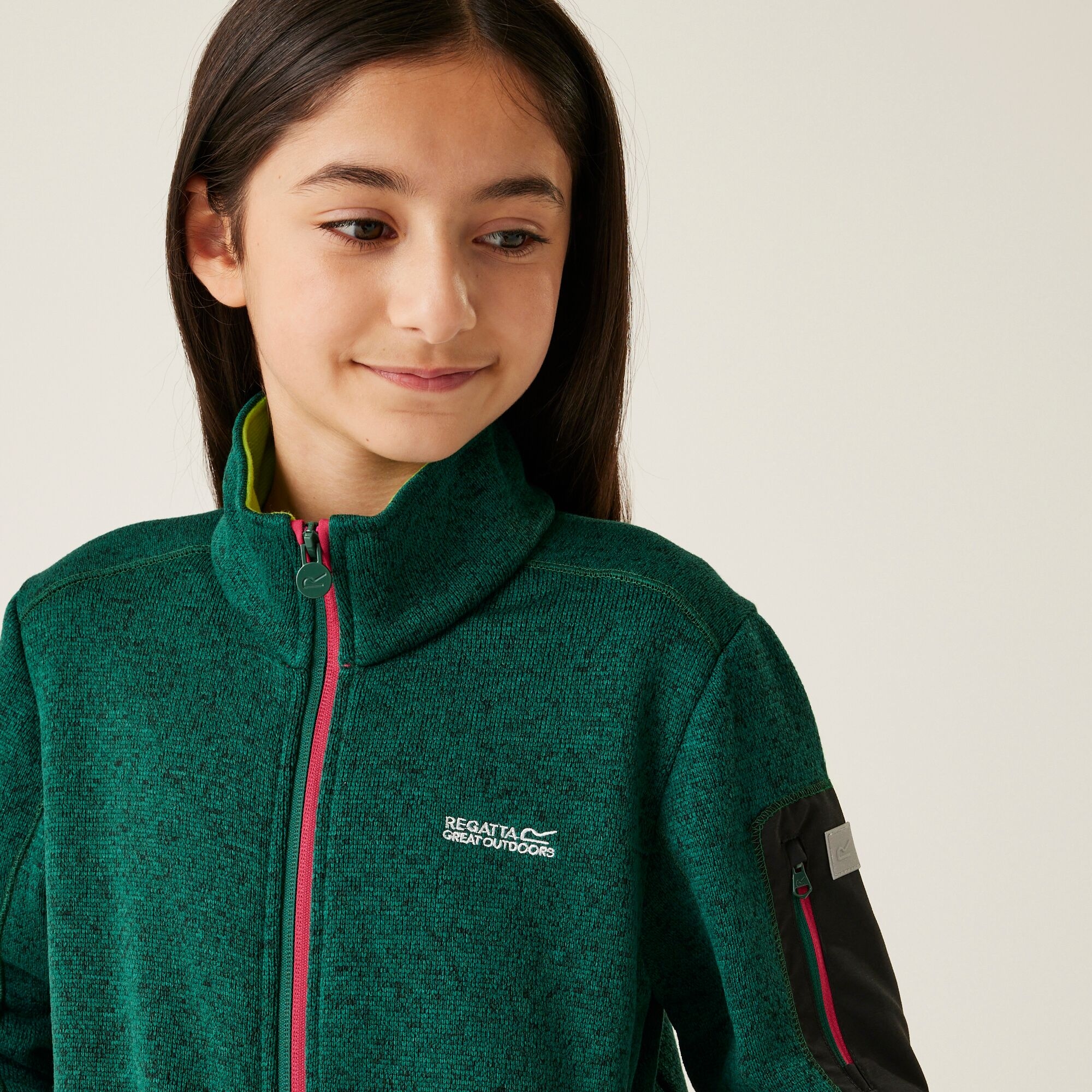 Kids' Newhill Full Zip Fleece | Rain Forest Dusty Green
