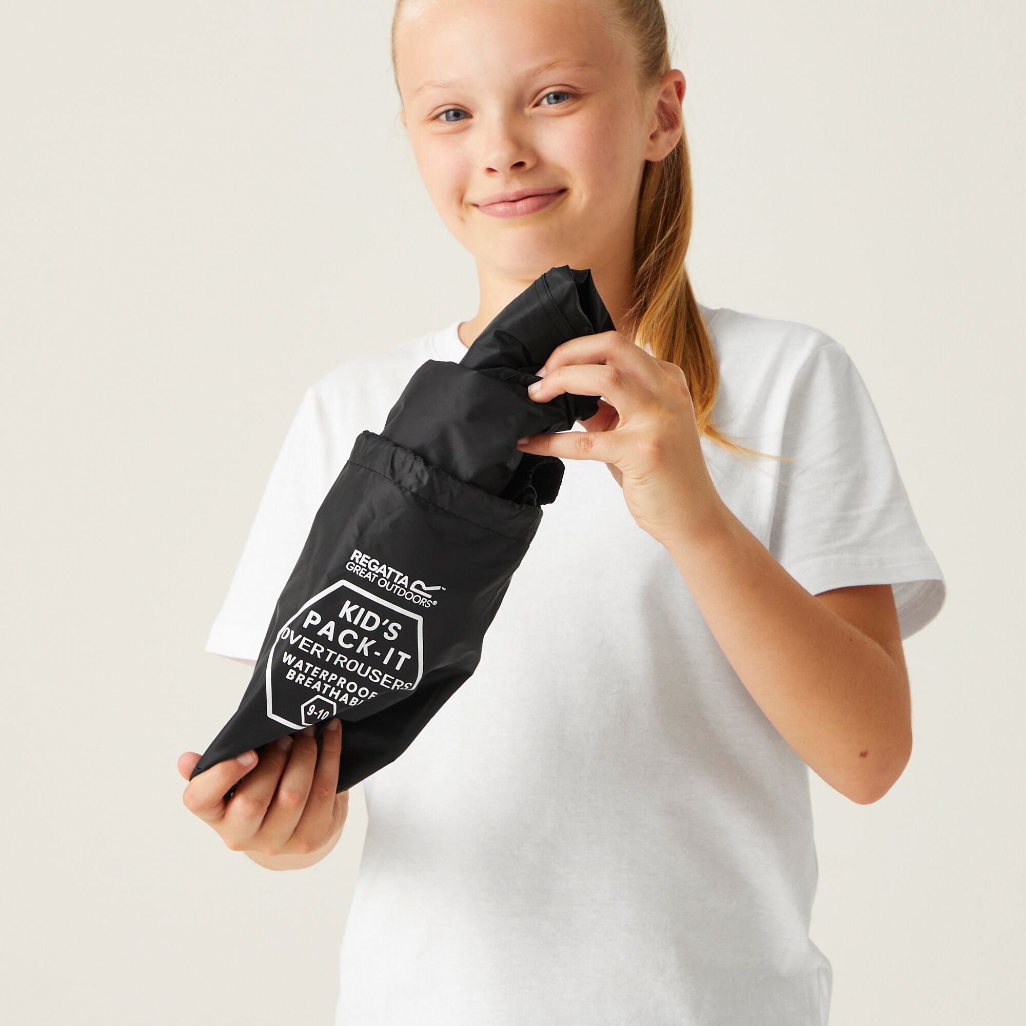 Kids' Pack It Waterproof Overtrousers | Black