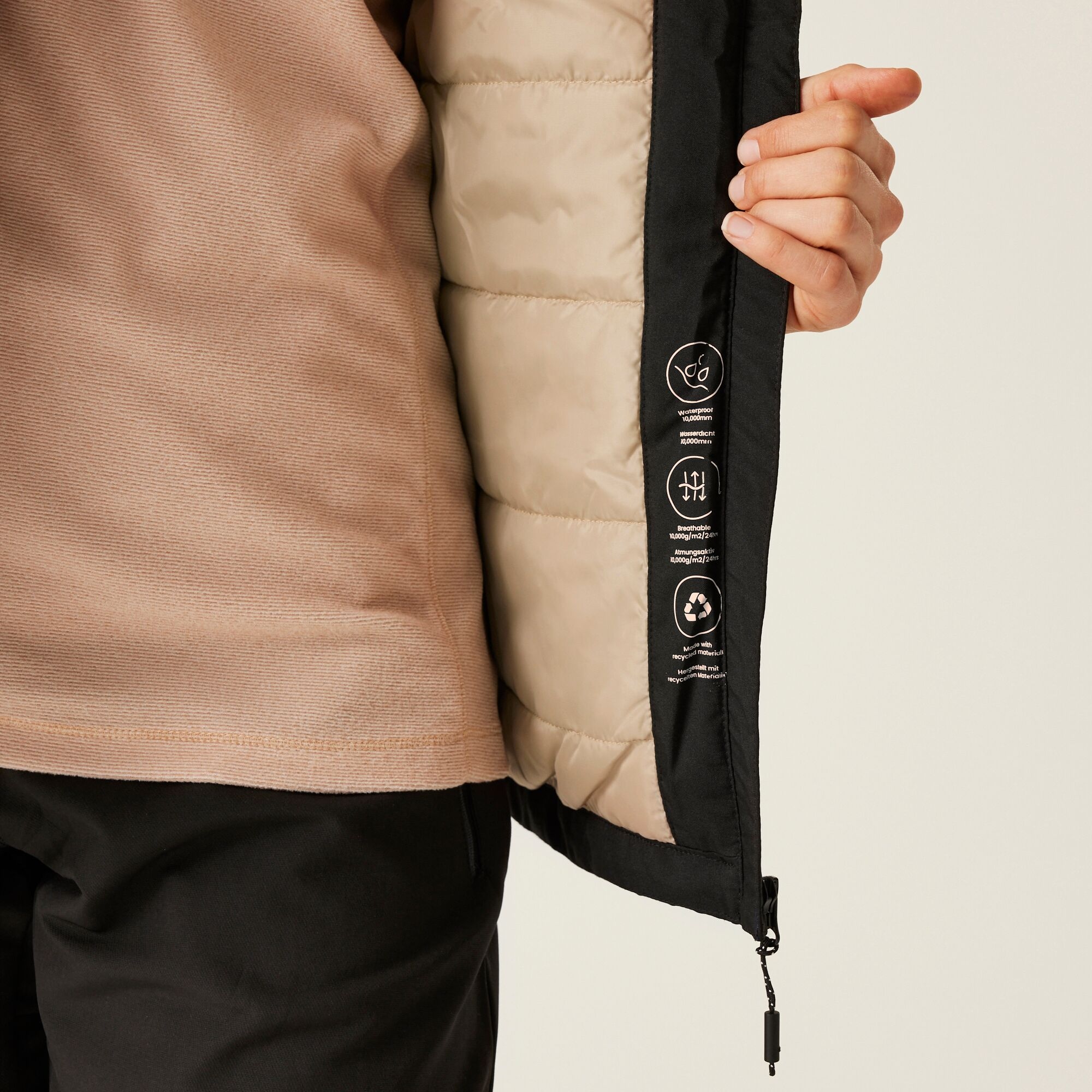 Women's Frelton Waterproof Jacket | Black Warm Taupe