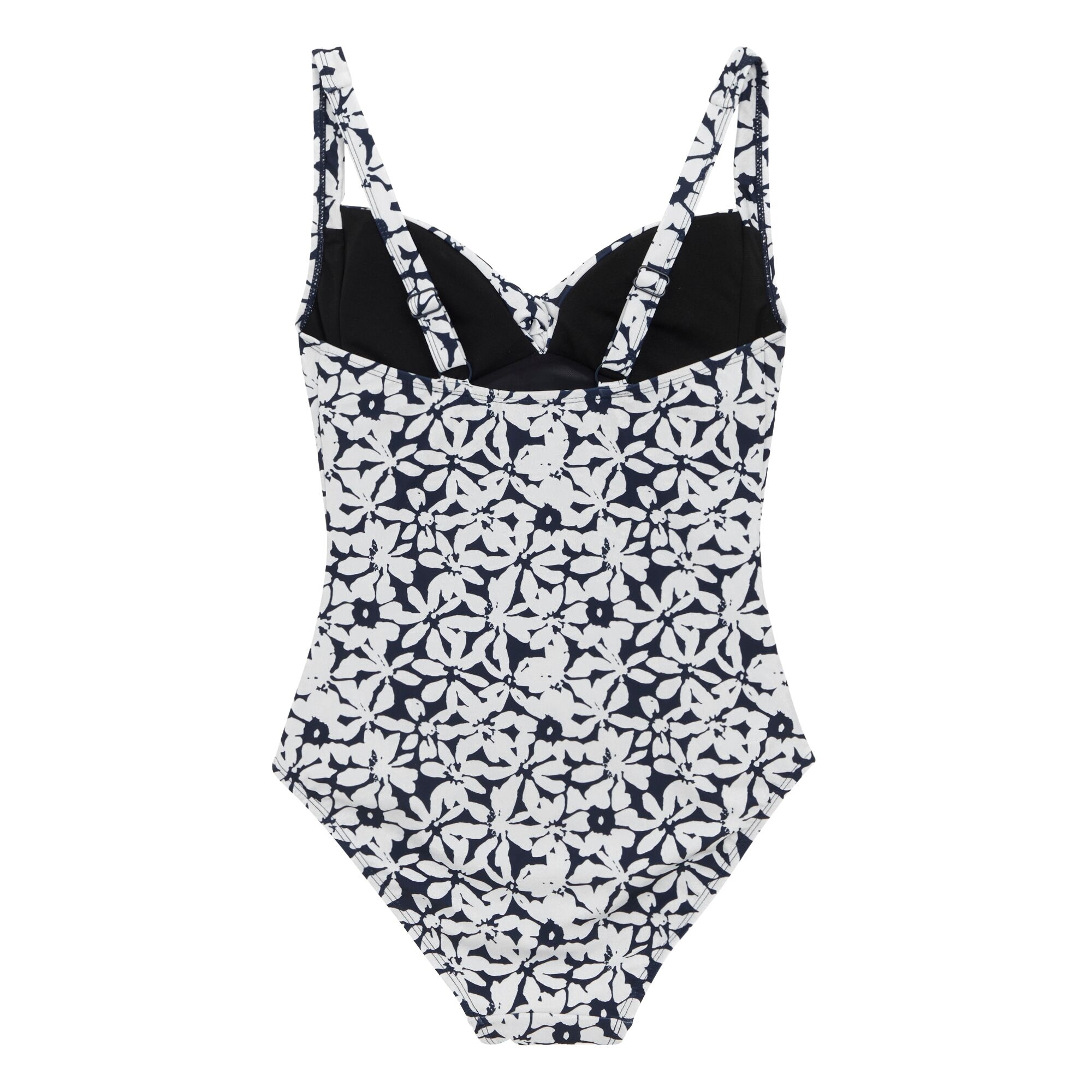 Women's Sakari Tummy Control Costume | Navy White Large Floral