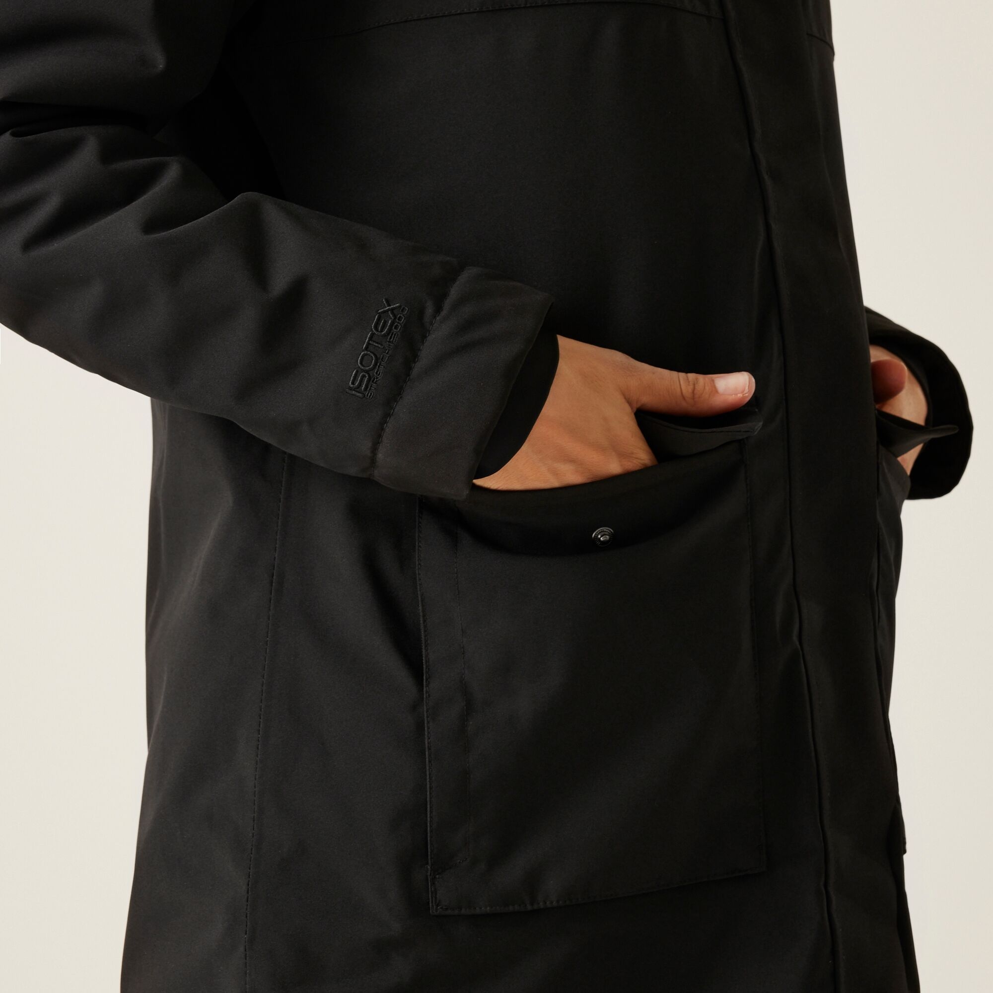 Women's Yarli Waterproof Longline Jacket | Black Dark Grey