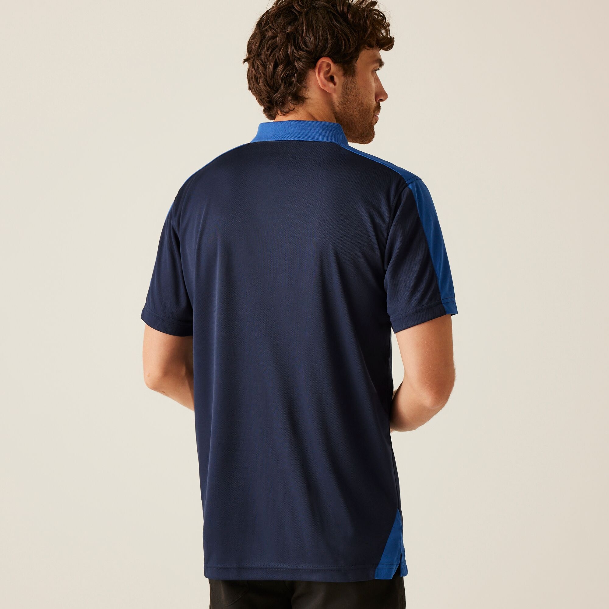 Men's Contrast Coolweave Quick Wicking Polo Shirt | New Royal Navy