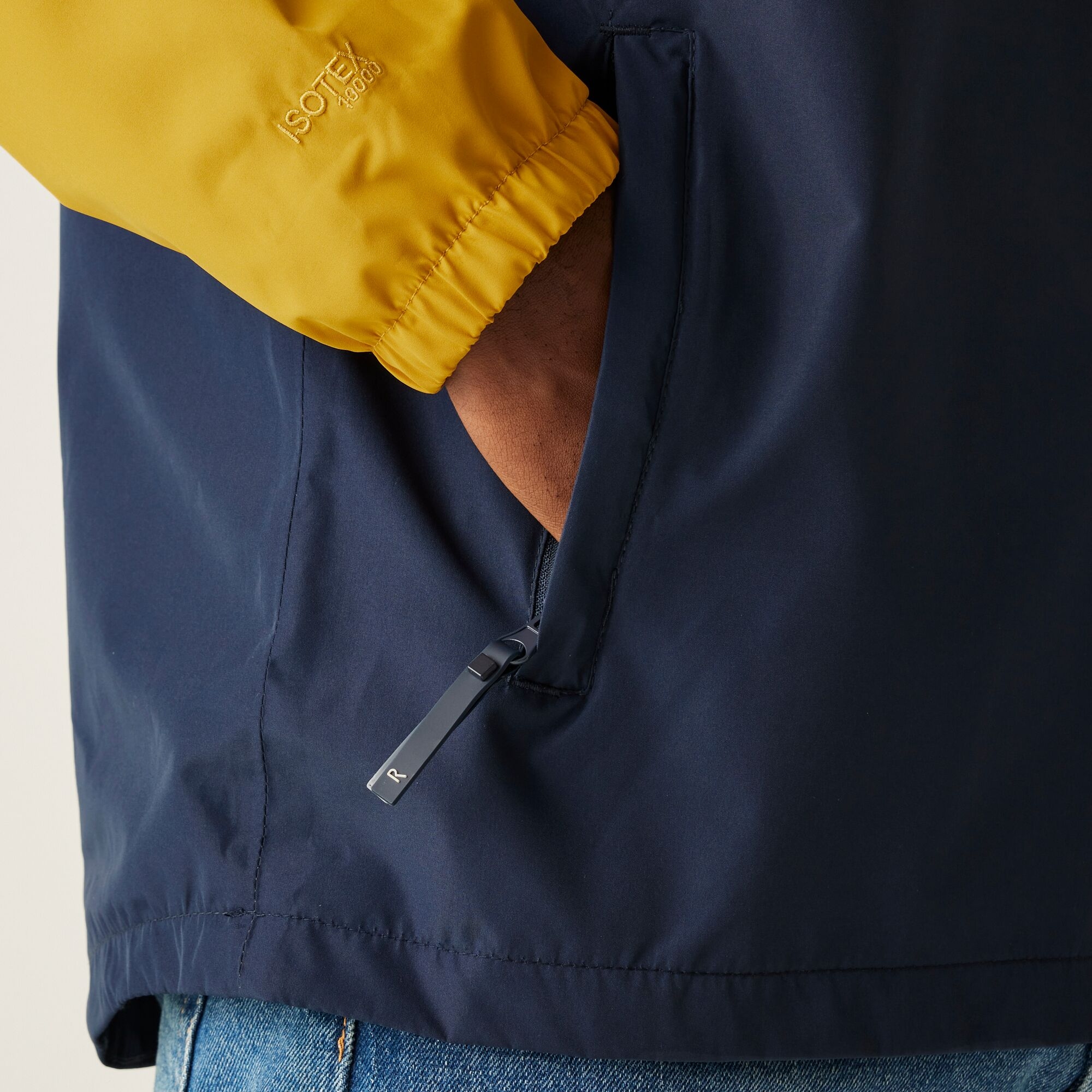 Men's Tayan Waterproof Jacket | Mustard Navy