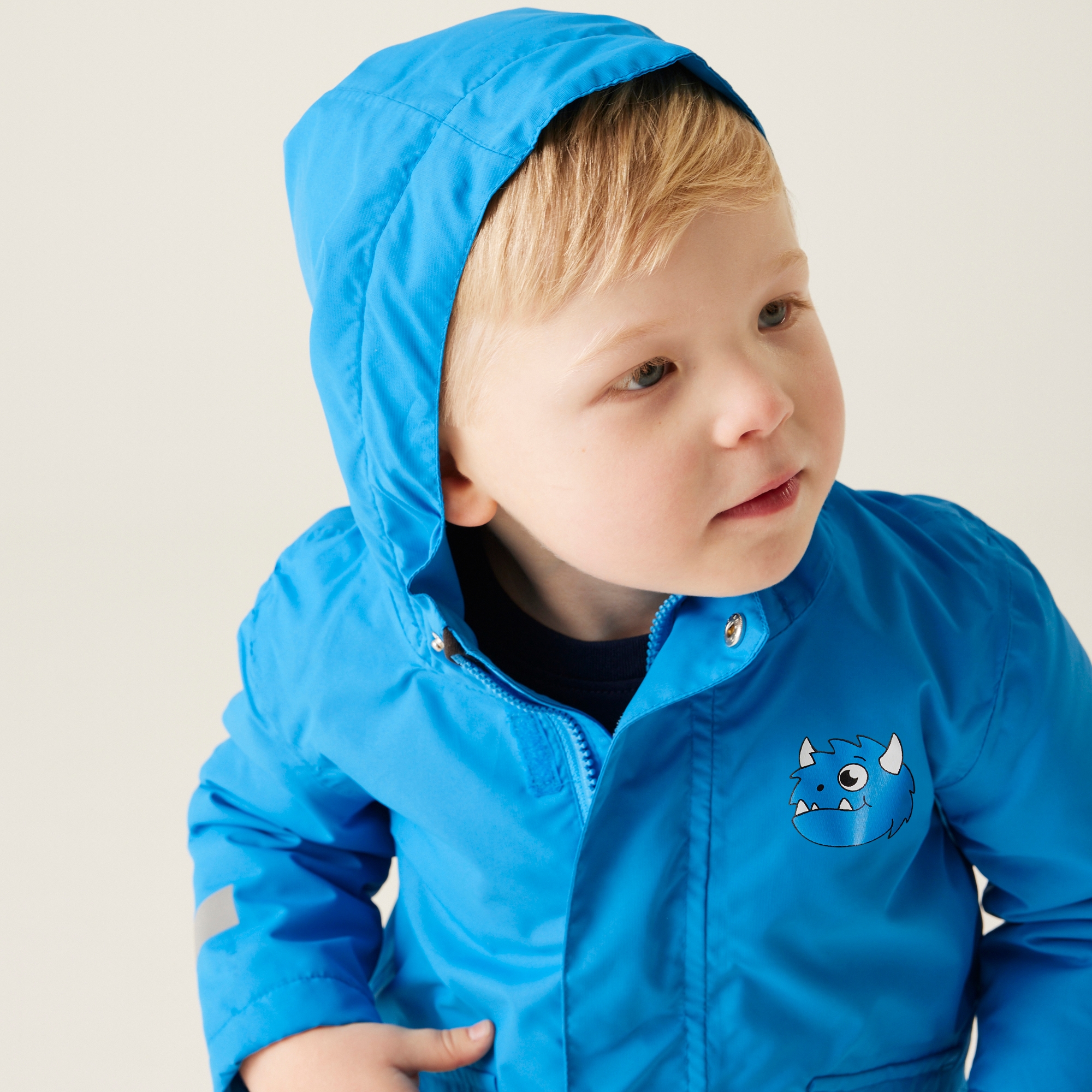 Kids' Animal Rainy Day Jacket | Spike The Monster Hydro Blue