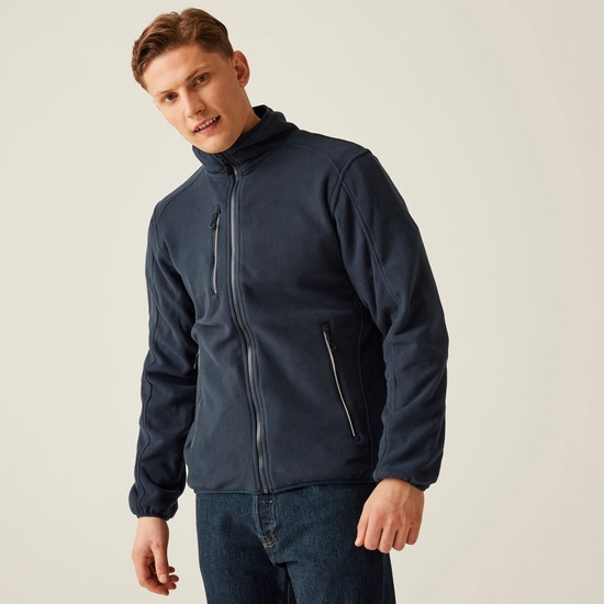 Men's Omicron III Waterproof Breathable Full Zip Fleece | Navy
