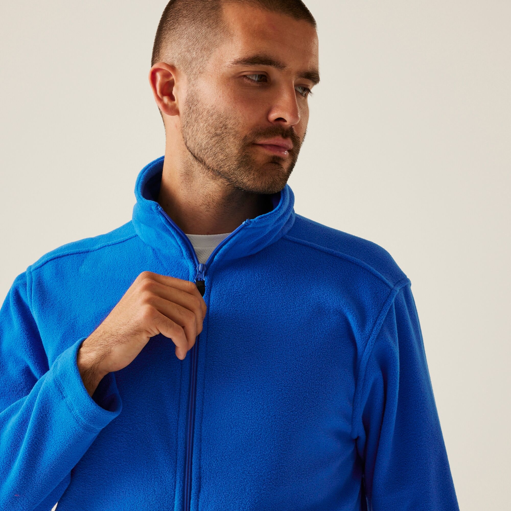 Men's Micro Lightweight Full Zip Fleece | Oxford Blue