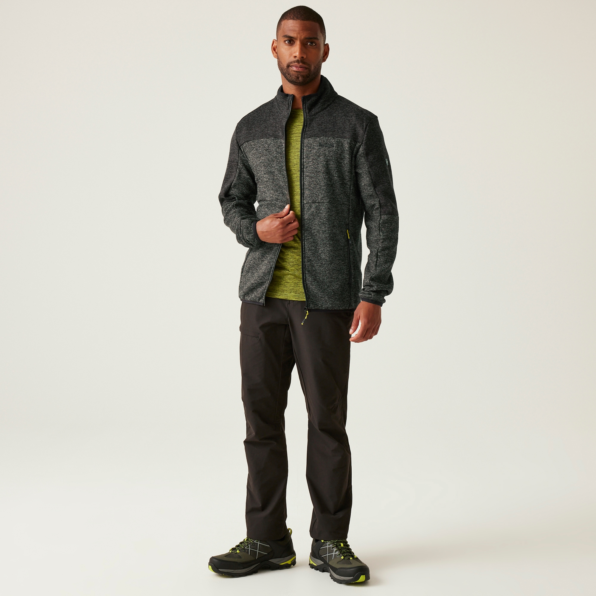 Men's Elram Full Zip Fleece | Granite Grey Black
