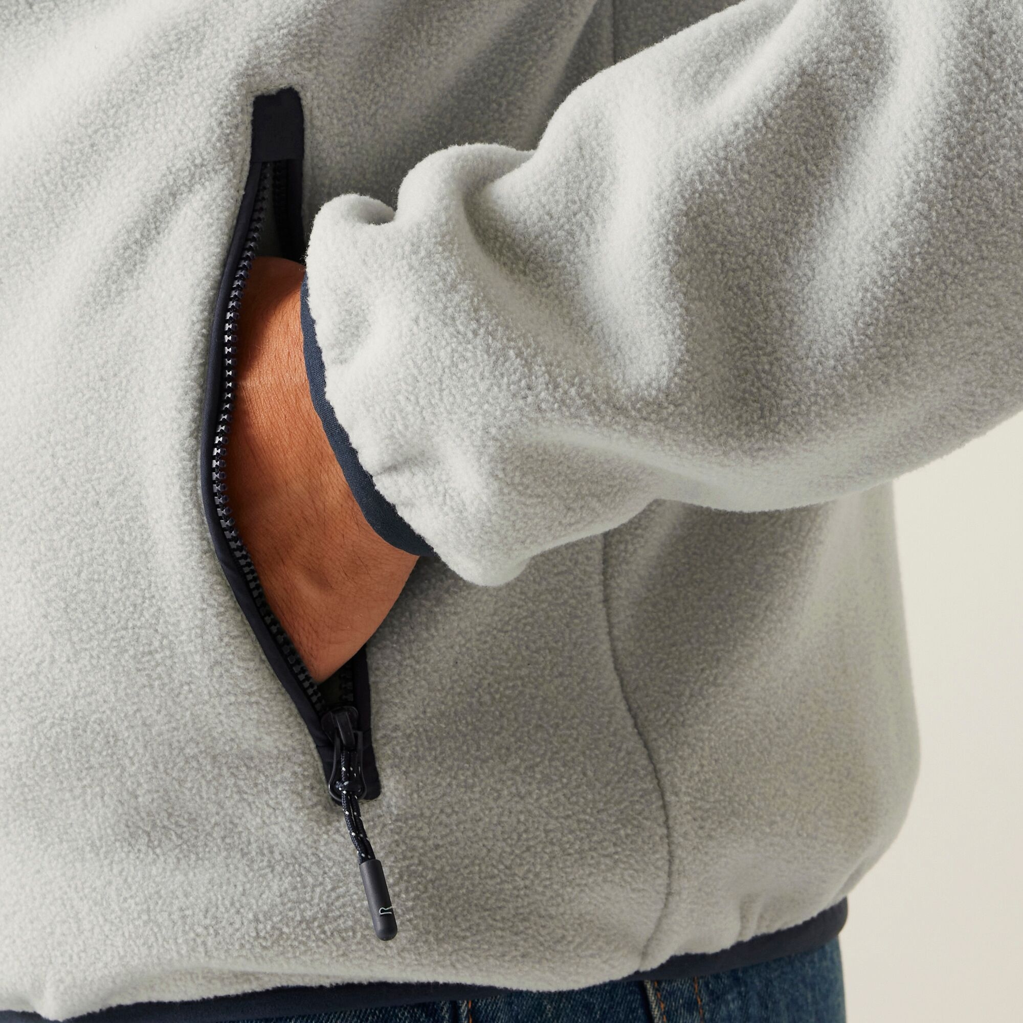 Men's Frankie Full Zip Fleece | Silver Grey Navy