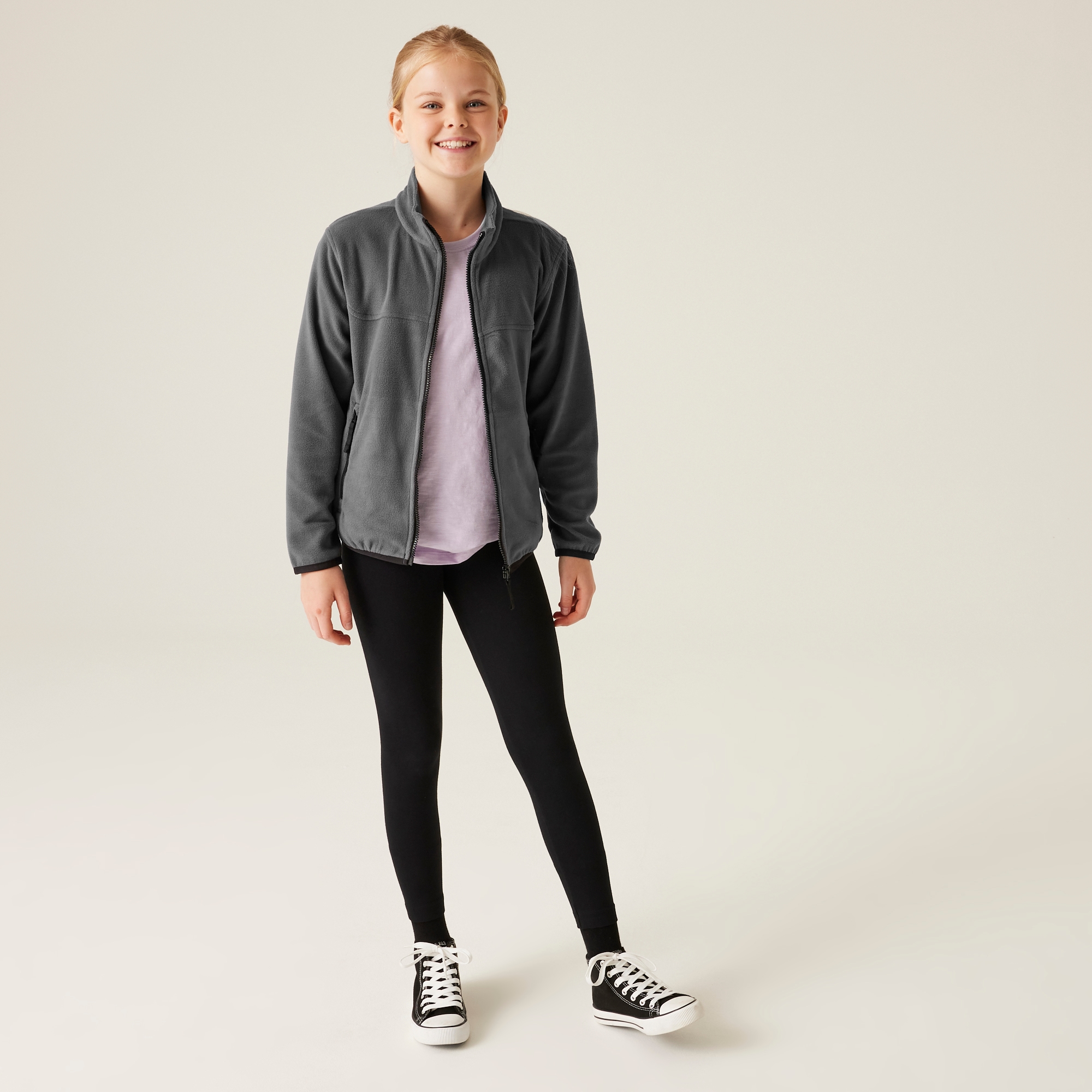 Kids' Full Zip Micro Fleece | Seal Grey