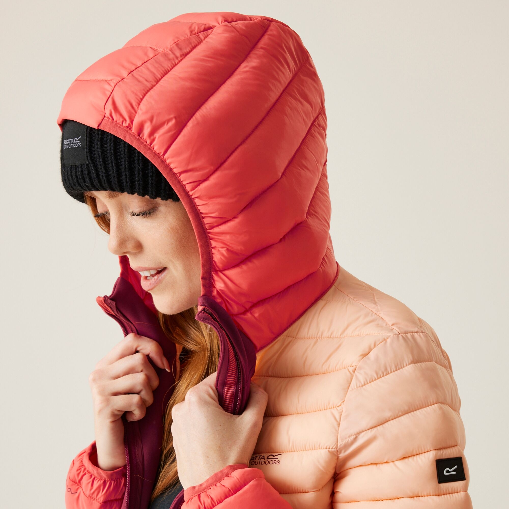 Women's Leedre Hooded Hybrid Jacket | Rumba Red Mineral Red