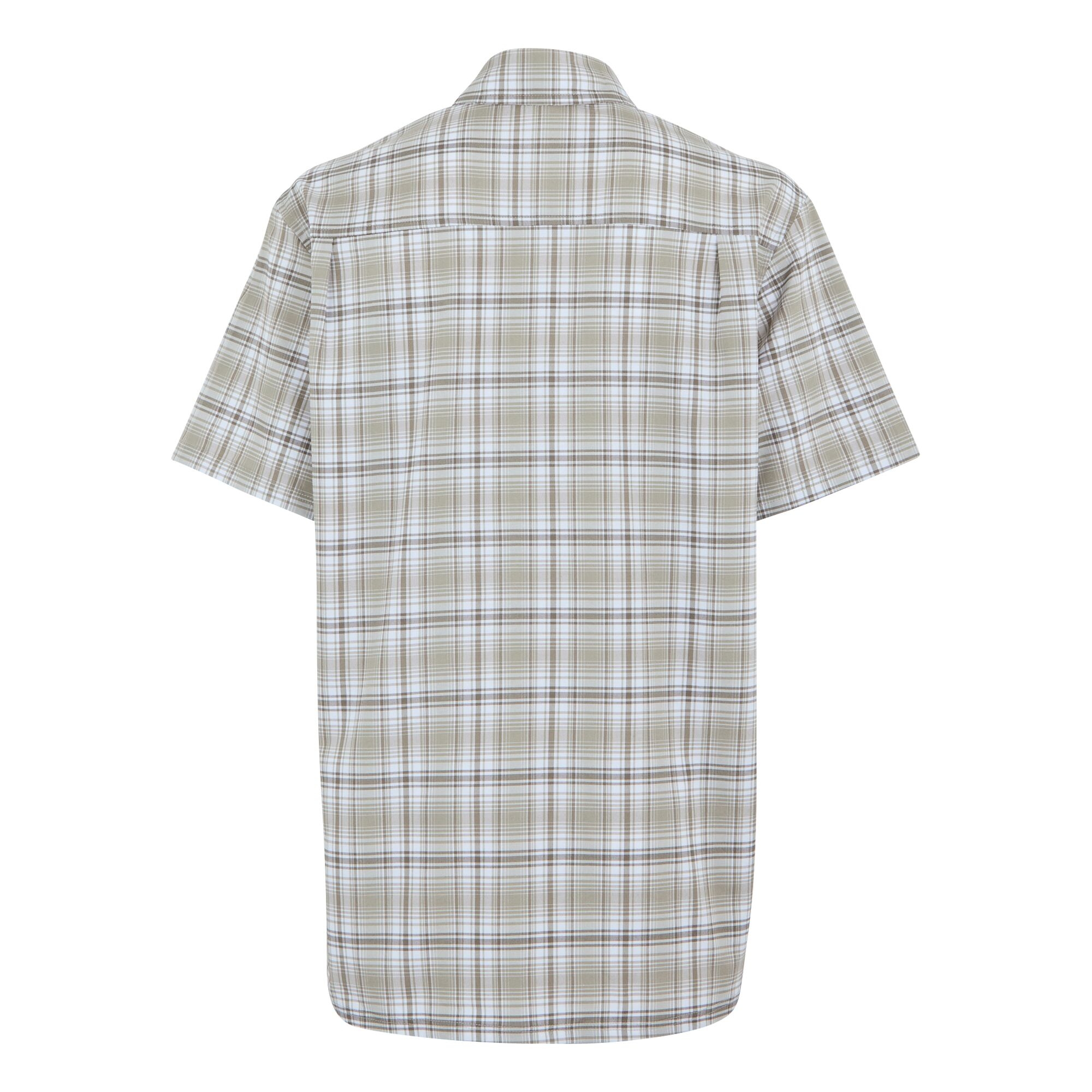 Men's Begarno Short Sleeve Shirt | White Golden Sand Treetop Check