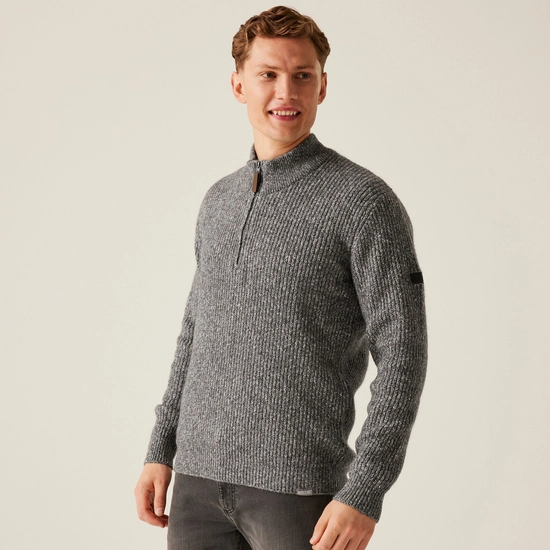 Men's Solomon Knitted Pullover | Dark Grey Marl
