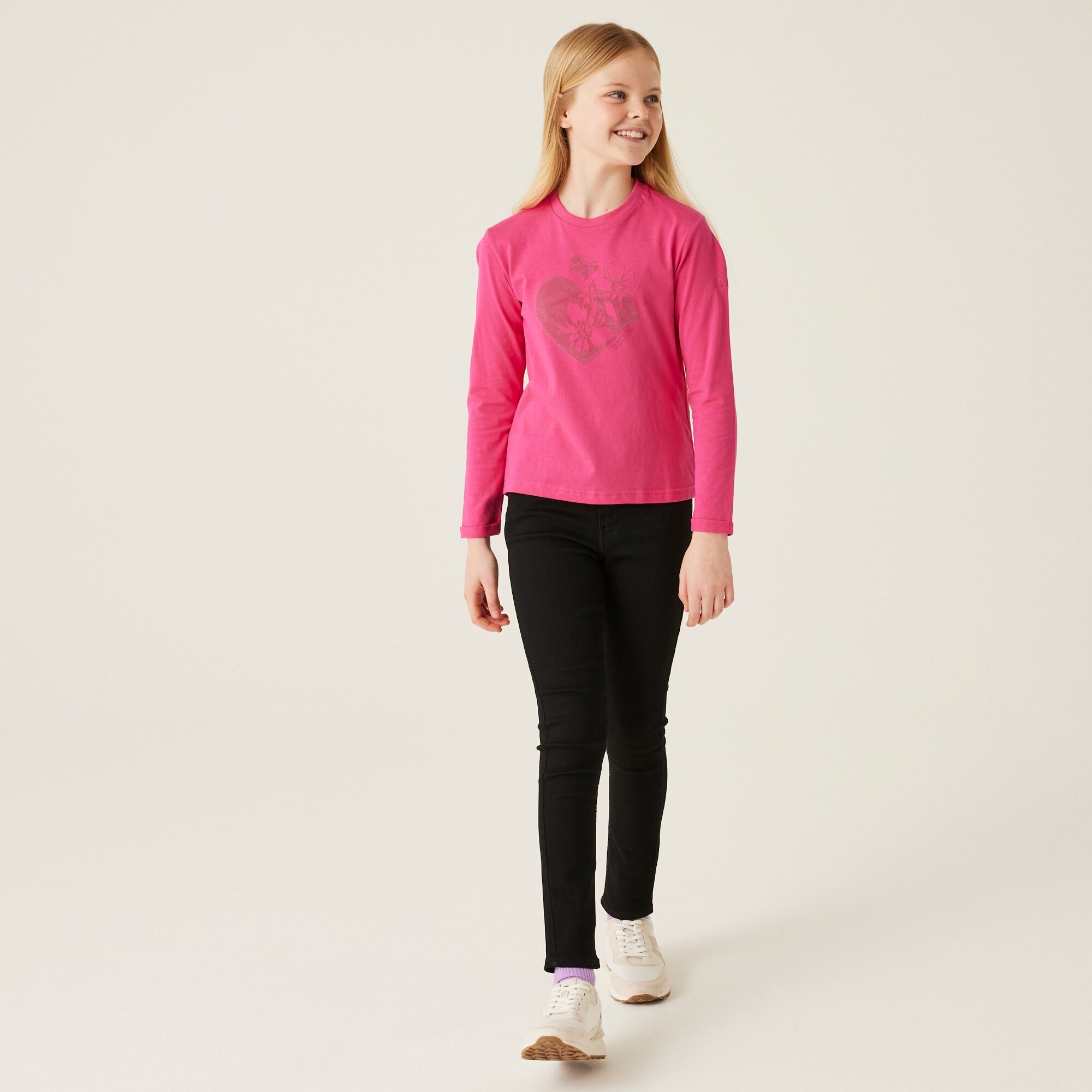 Kids' Wenbie III Graphic T-Shirt | Hot Pink Flower Heart