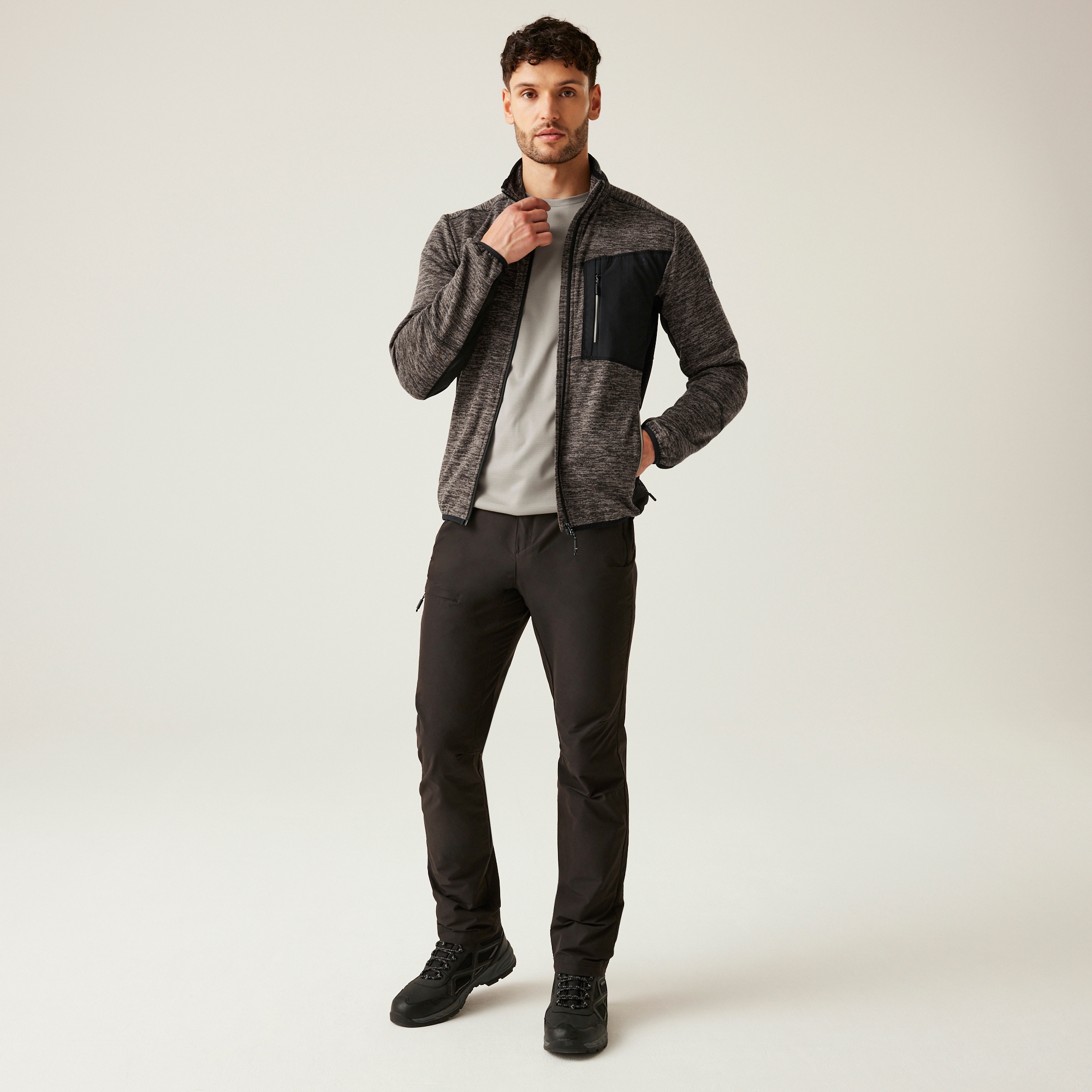 Men's Baslinn Full Zip Fleece | Treetop Marl Black