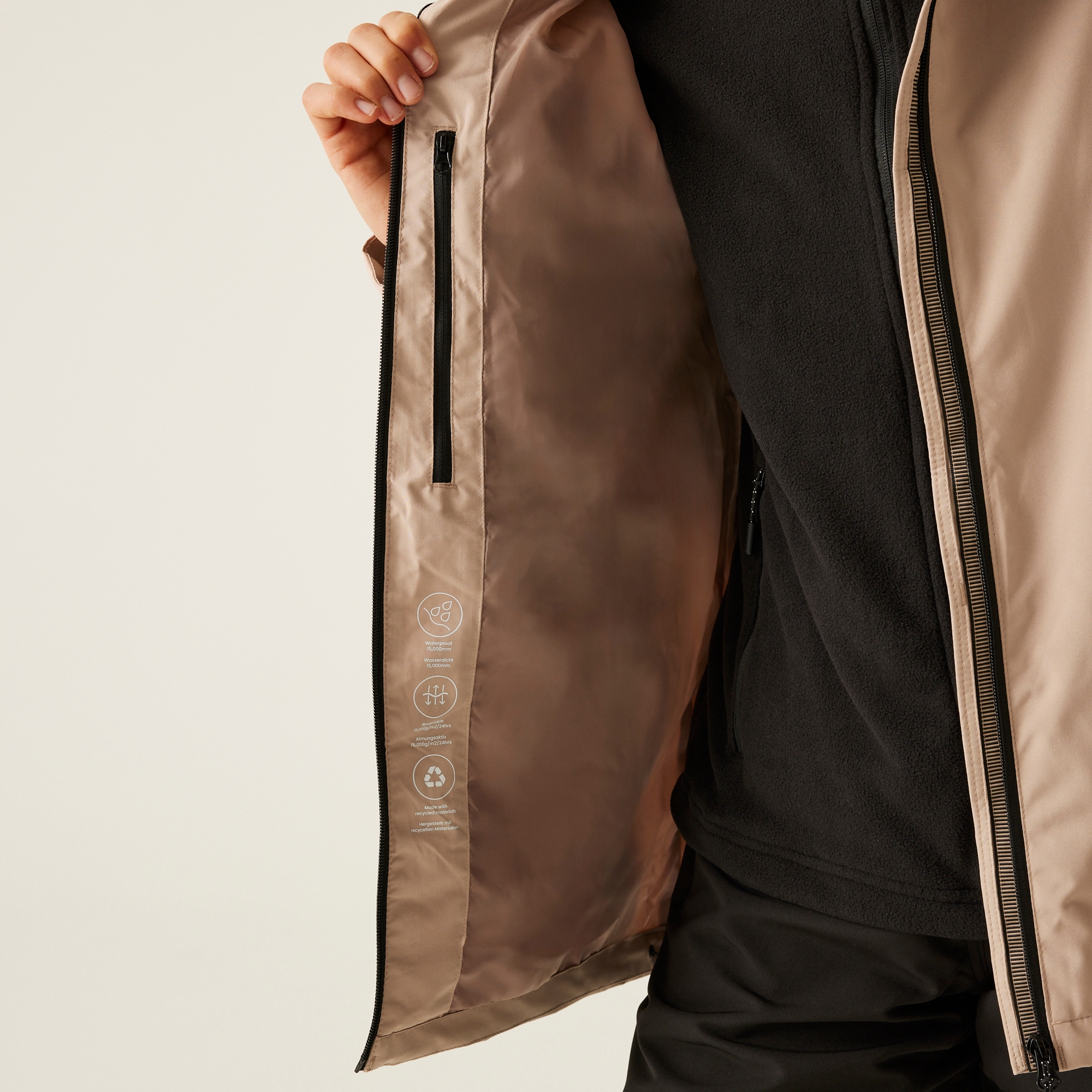 Women's Coriver 3-in-1 Jacket | Warm Taupe Black Inner