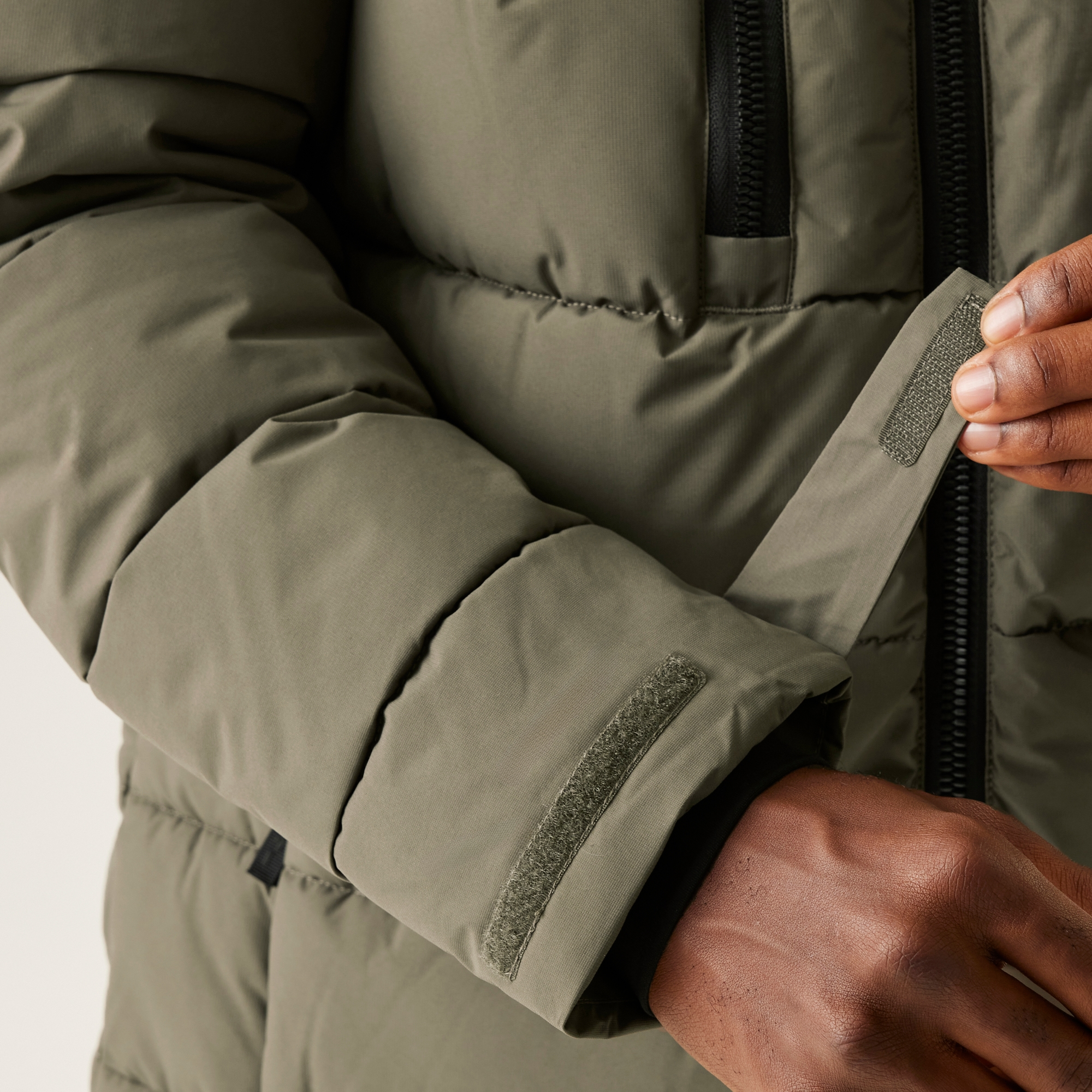 Men's Mottere Longline Padded Jacket | Crocodile Black